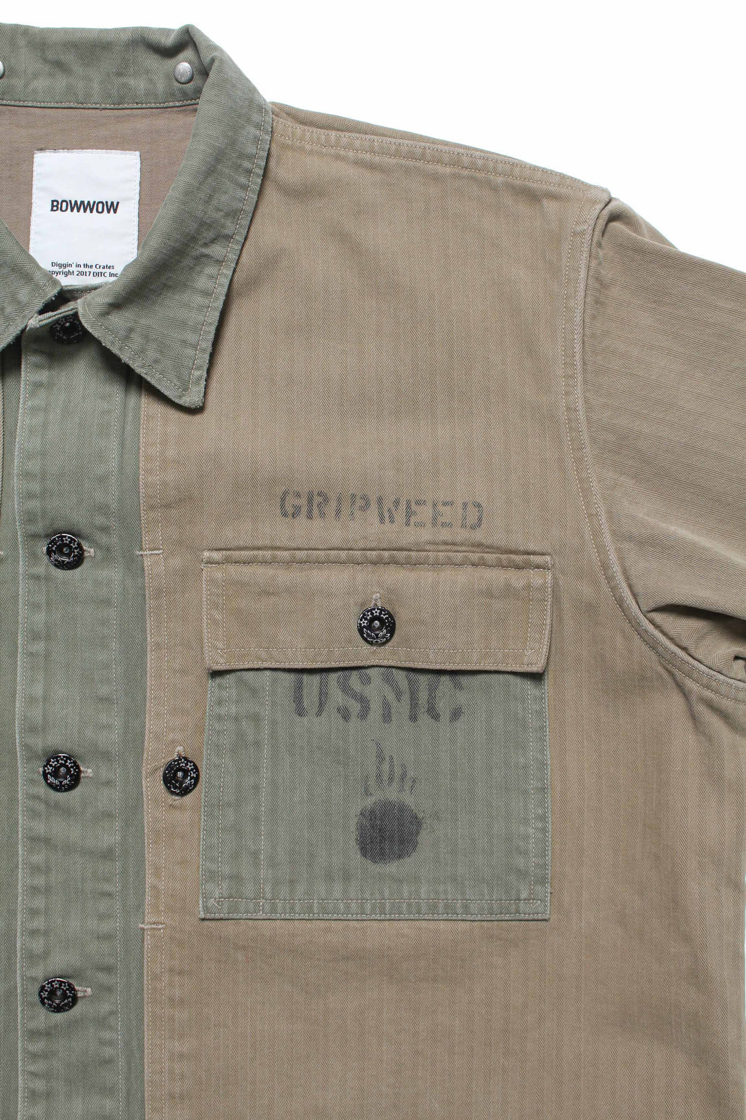 USMC M44 HBT TWO-TONE JACKET AGED - AGED OD TWO-TONE