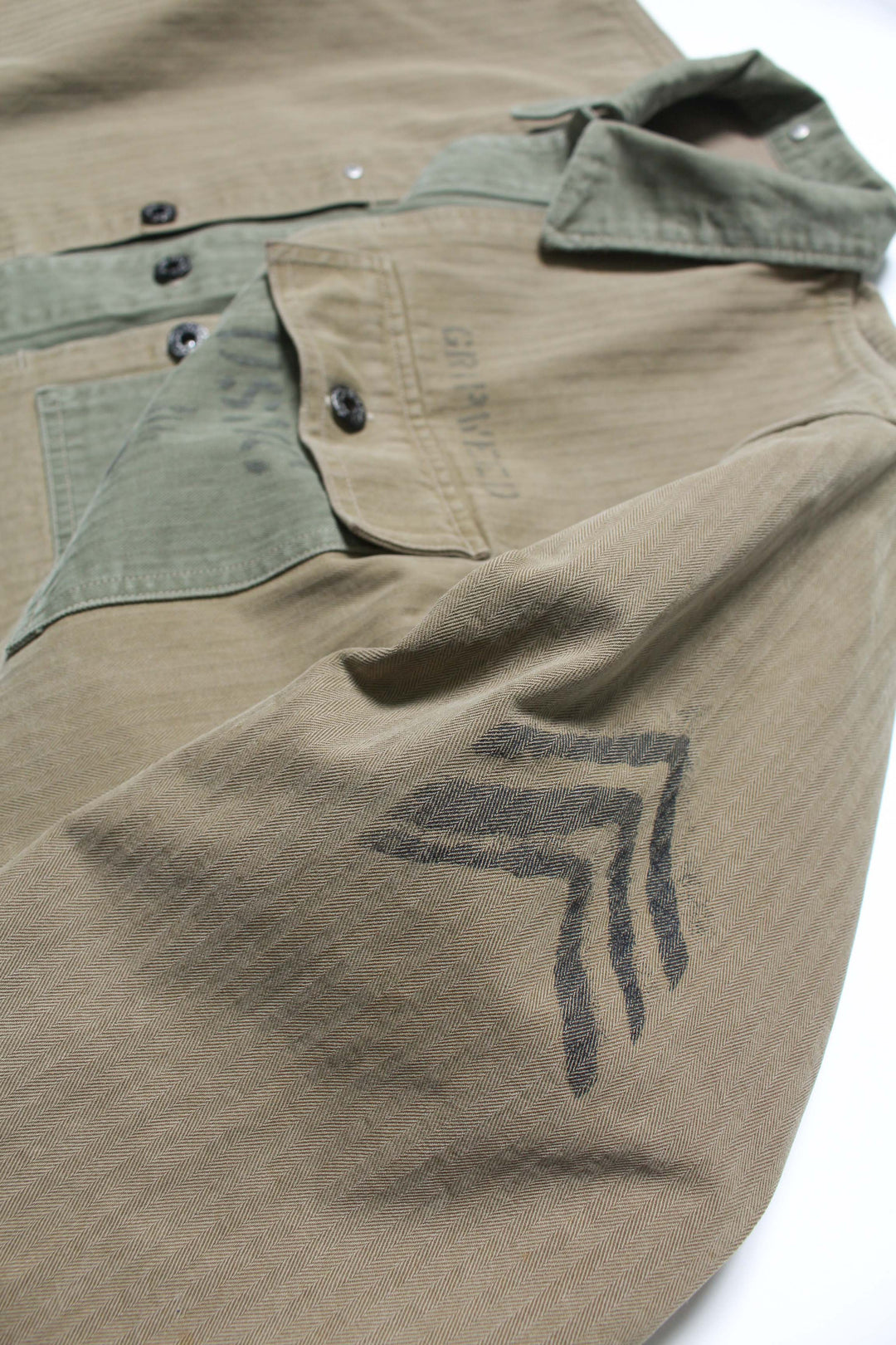 USMC M44 HBT TWO-TONE JACKET AGED - AGED OD TWO-TONE