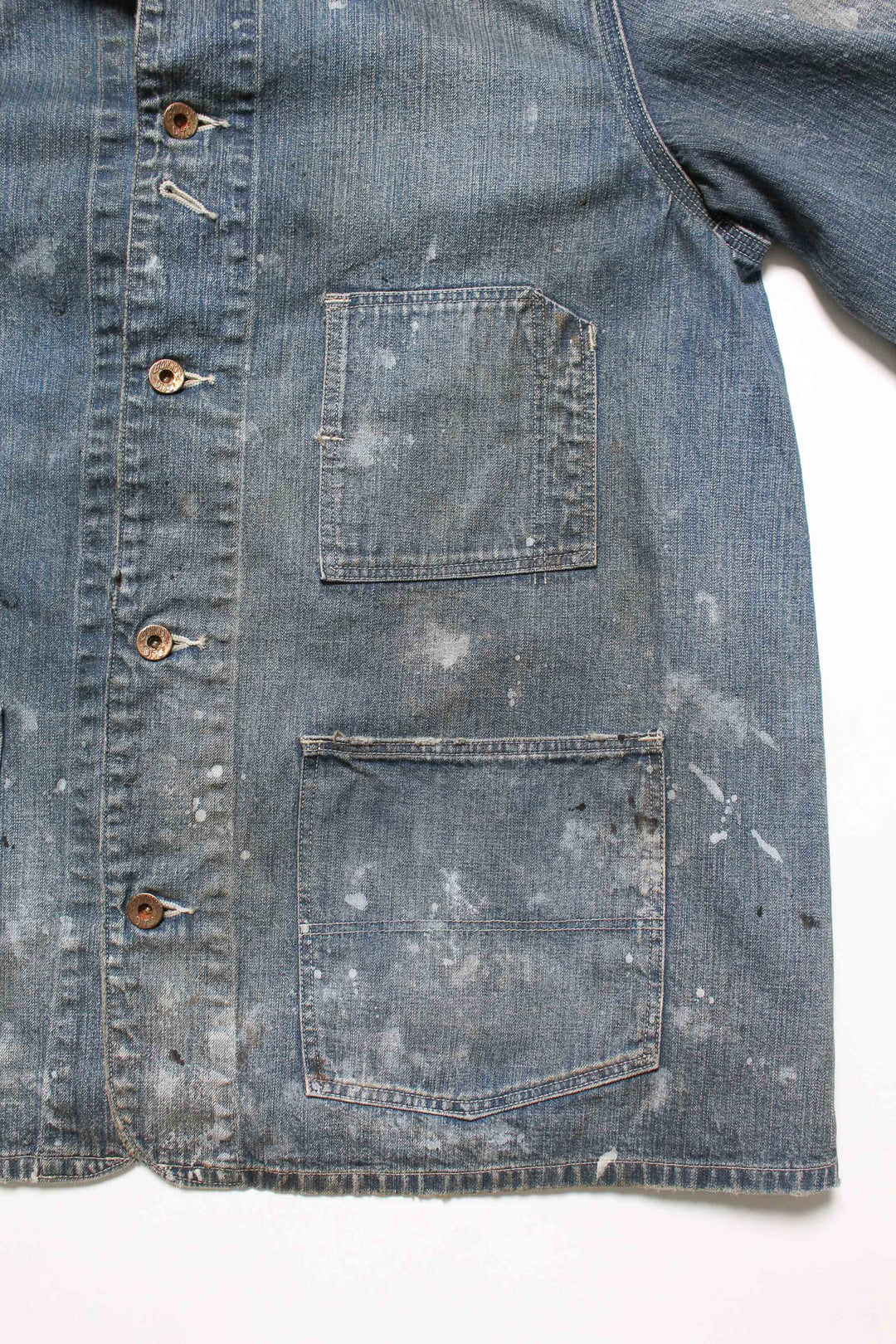 PAINT-STAINED ENGINEER'S COVERALL - AGED INDIGO