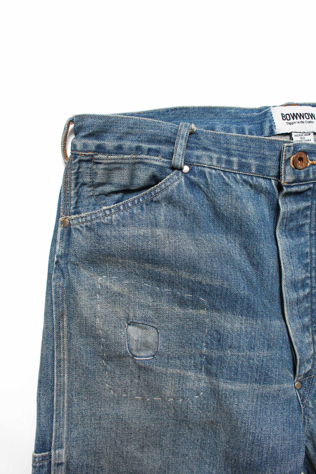 MINER'S REPAIRED DENIM WORK PANTS - AGED INDIGO