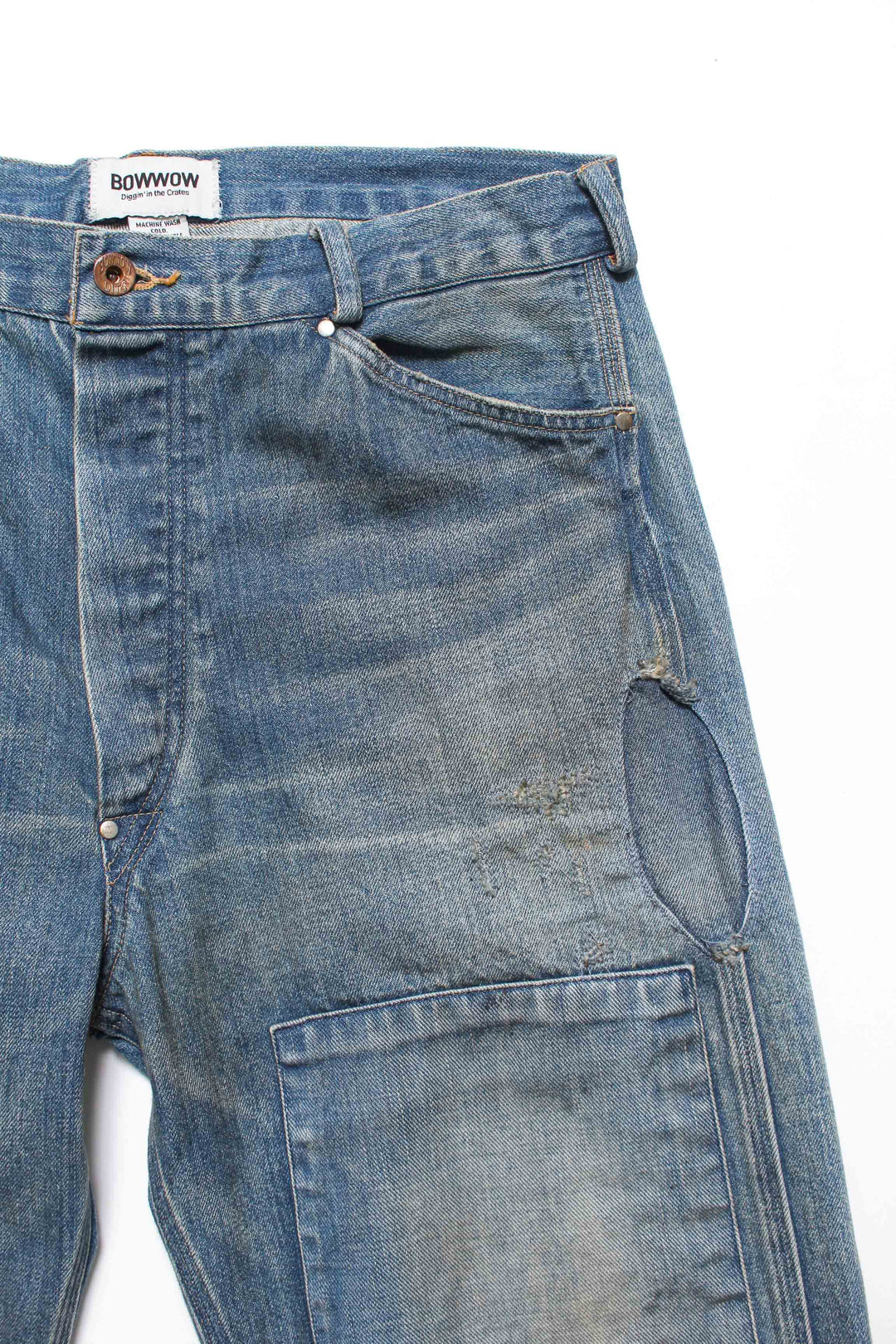 MINER'S REPAIRED DENIM WORK PANTS - AGED INDIGO