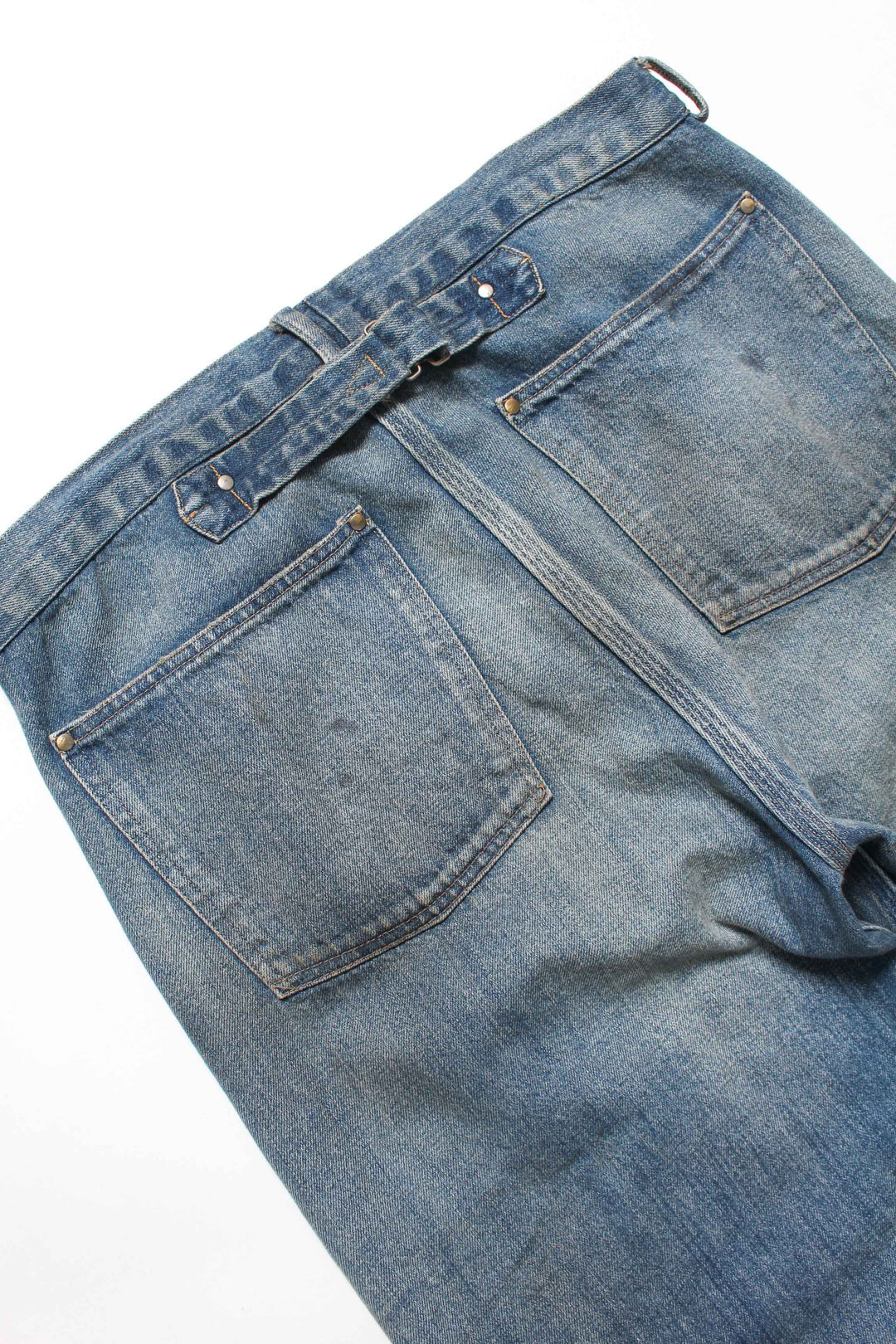 MINER'S REPAIRED DENIM WORK PANTS - AGED INDIGO