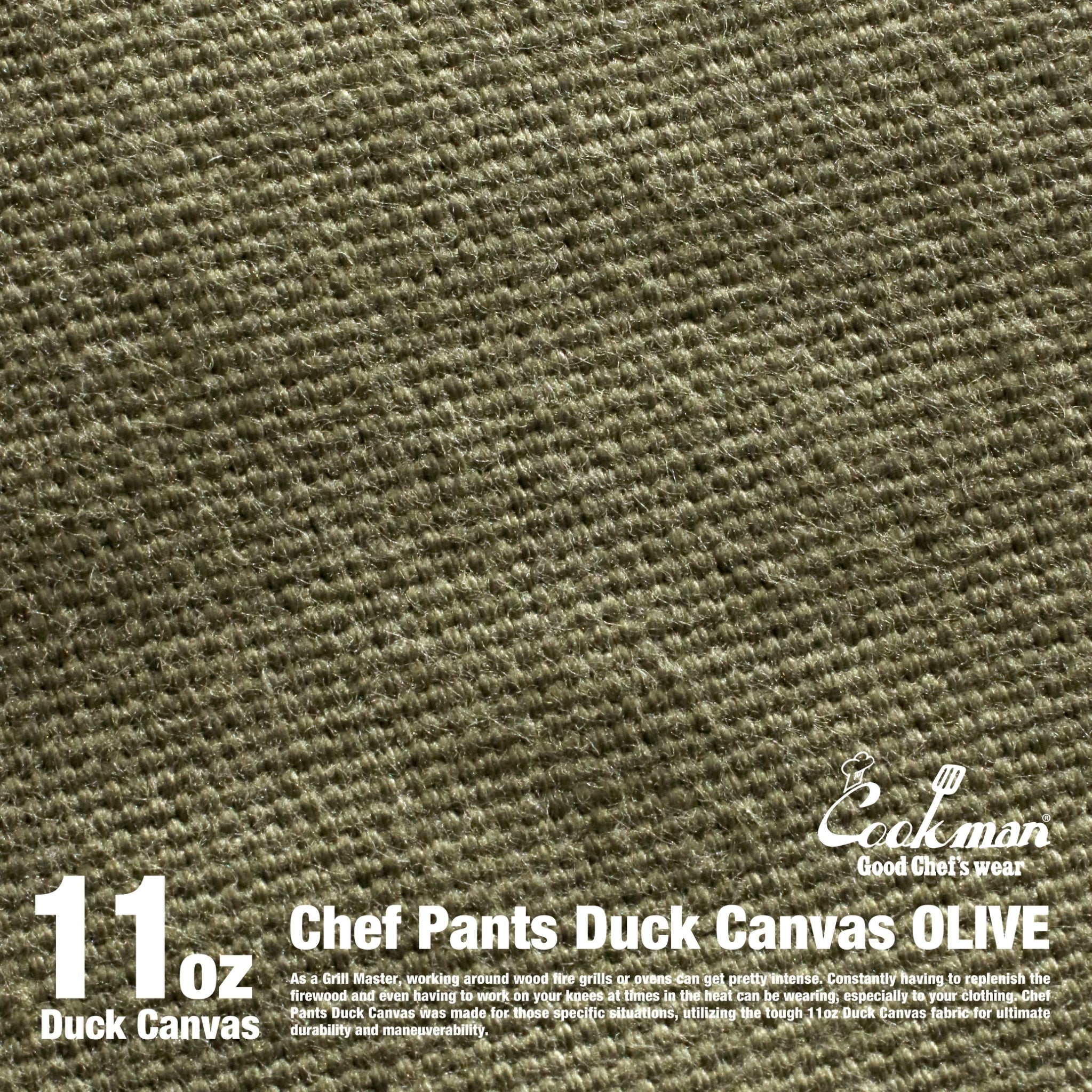 CHEF PANTS DUCK CANVAS - OLIVE GREEN