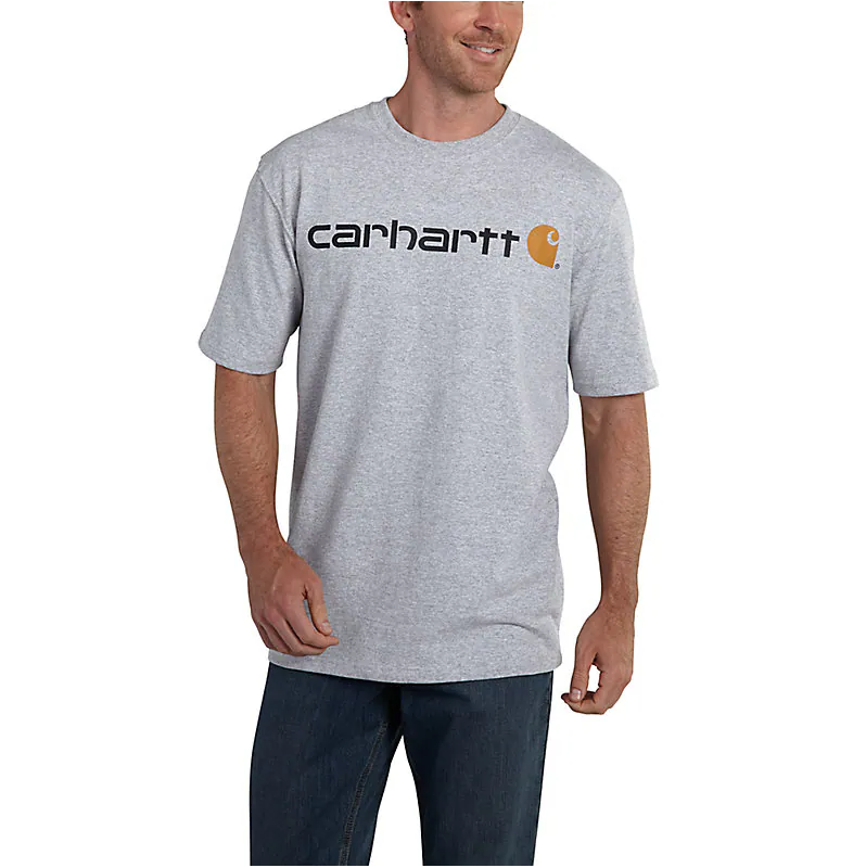 LOOSE FIT HEAVYWEIGHT SHORT-SLEEVE LOGO GRAPHIC T-SHIRT - HEATHER GRAY