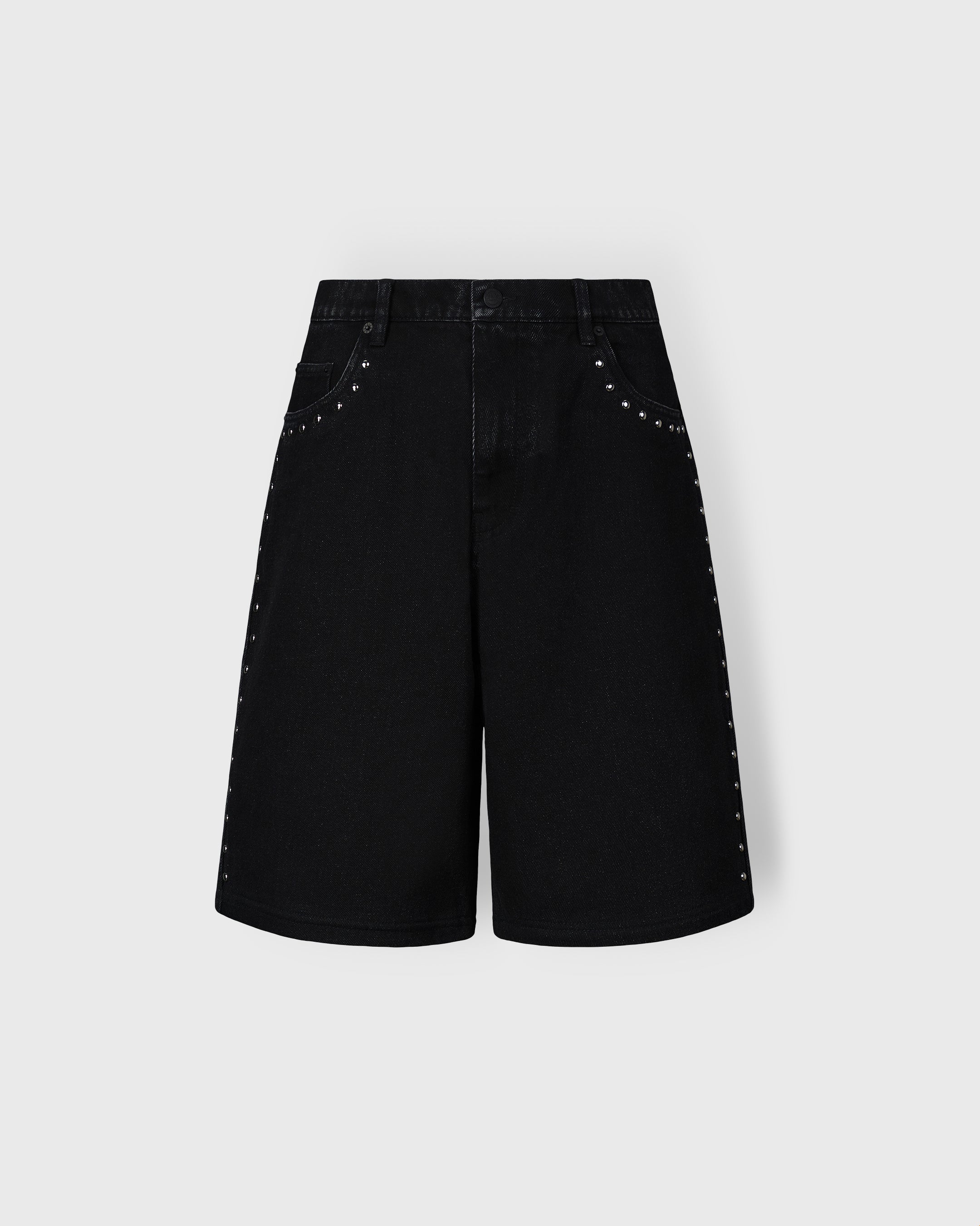 LUCKY STUDDED JORTS - BLACK