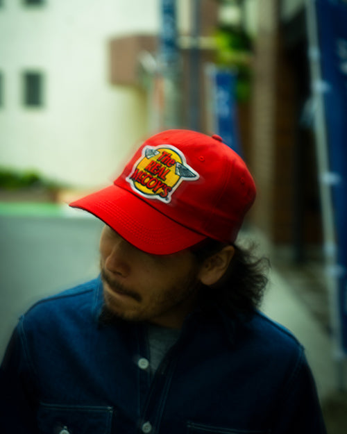 MA23001 THE REAL MCCOY'S LOGO BASEBALL CAP - RED