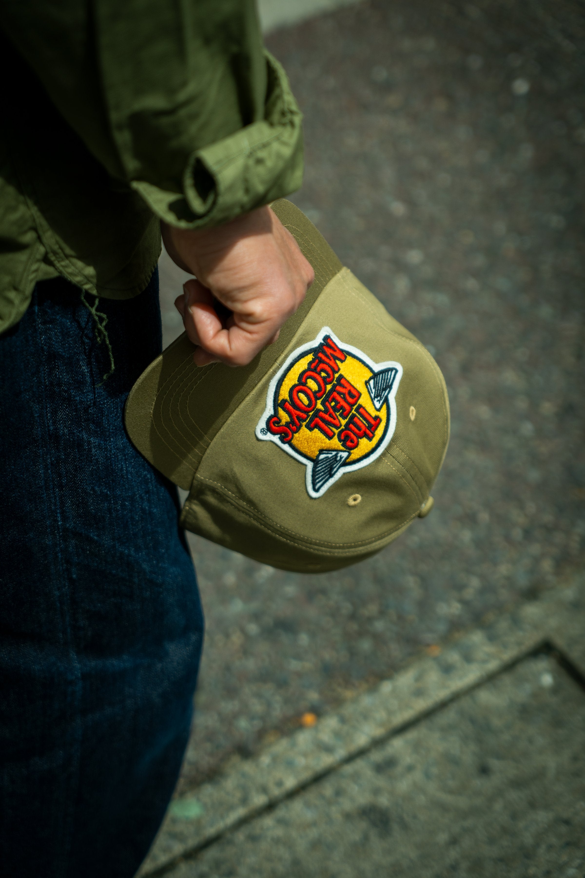 THE REAL McCOY'S LOGO BASEBALL CAP - KHAKI