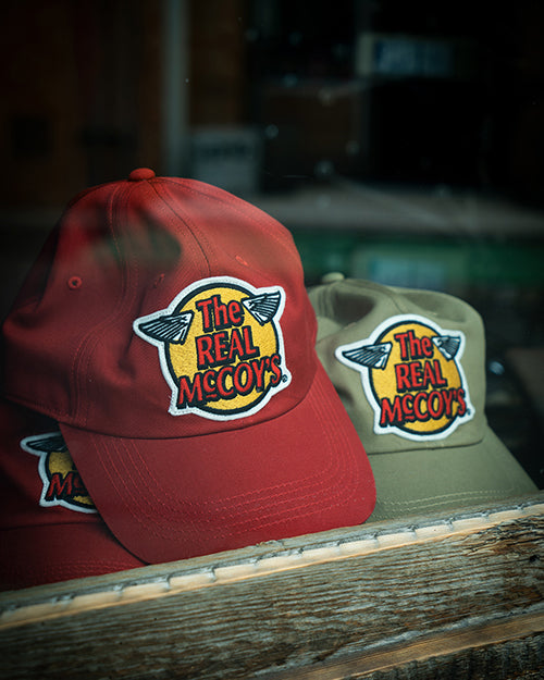 MA23001 THE REAL MCCOY'S LOGO BASEBALL CAP - RED