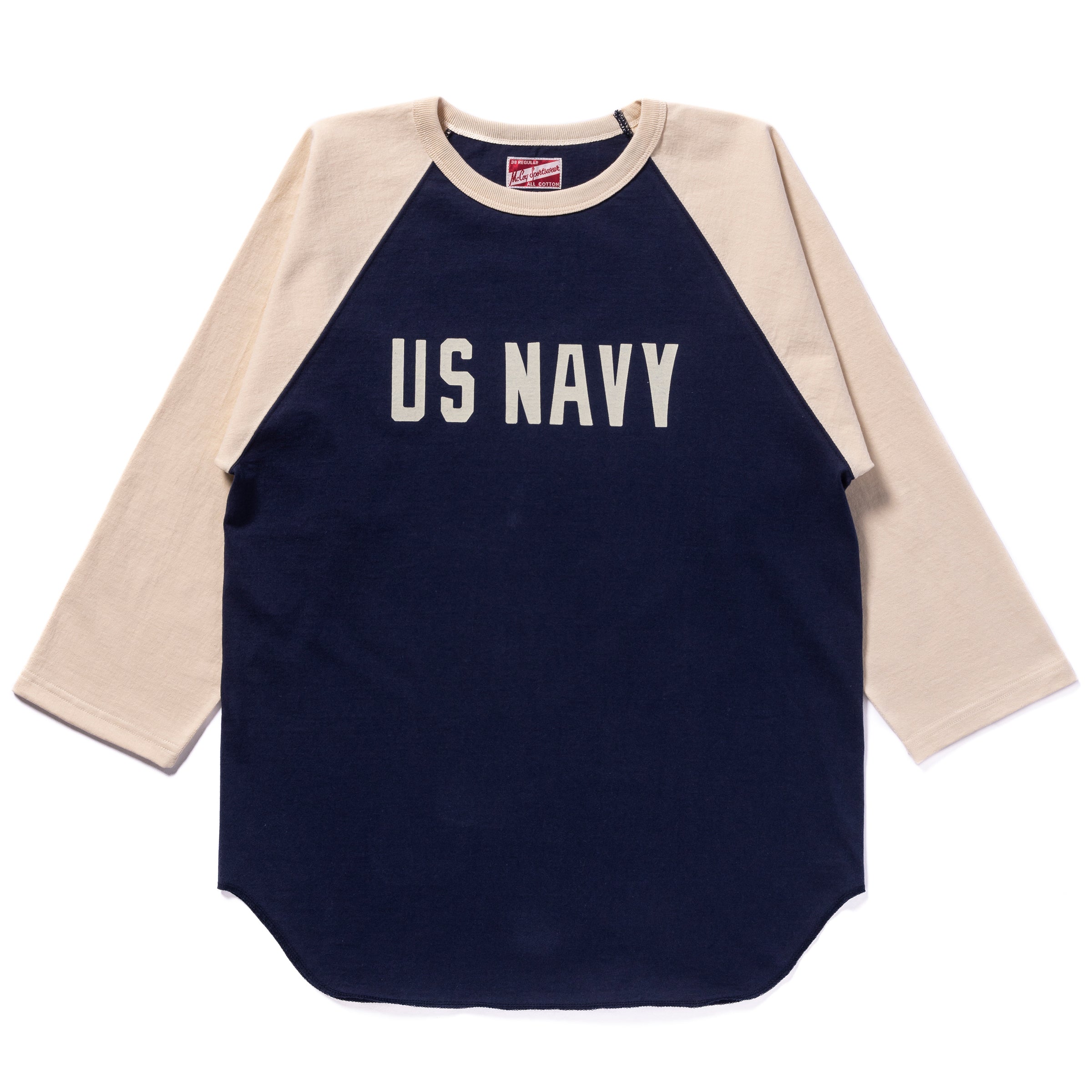 MILITARY BASEBALL TEE / NAVY - NAVY/ECRU