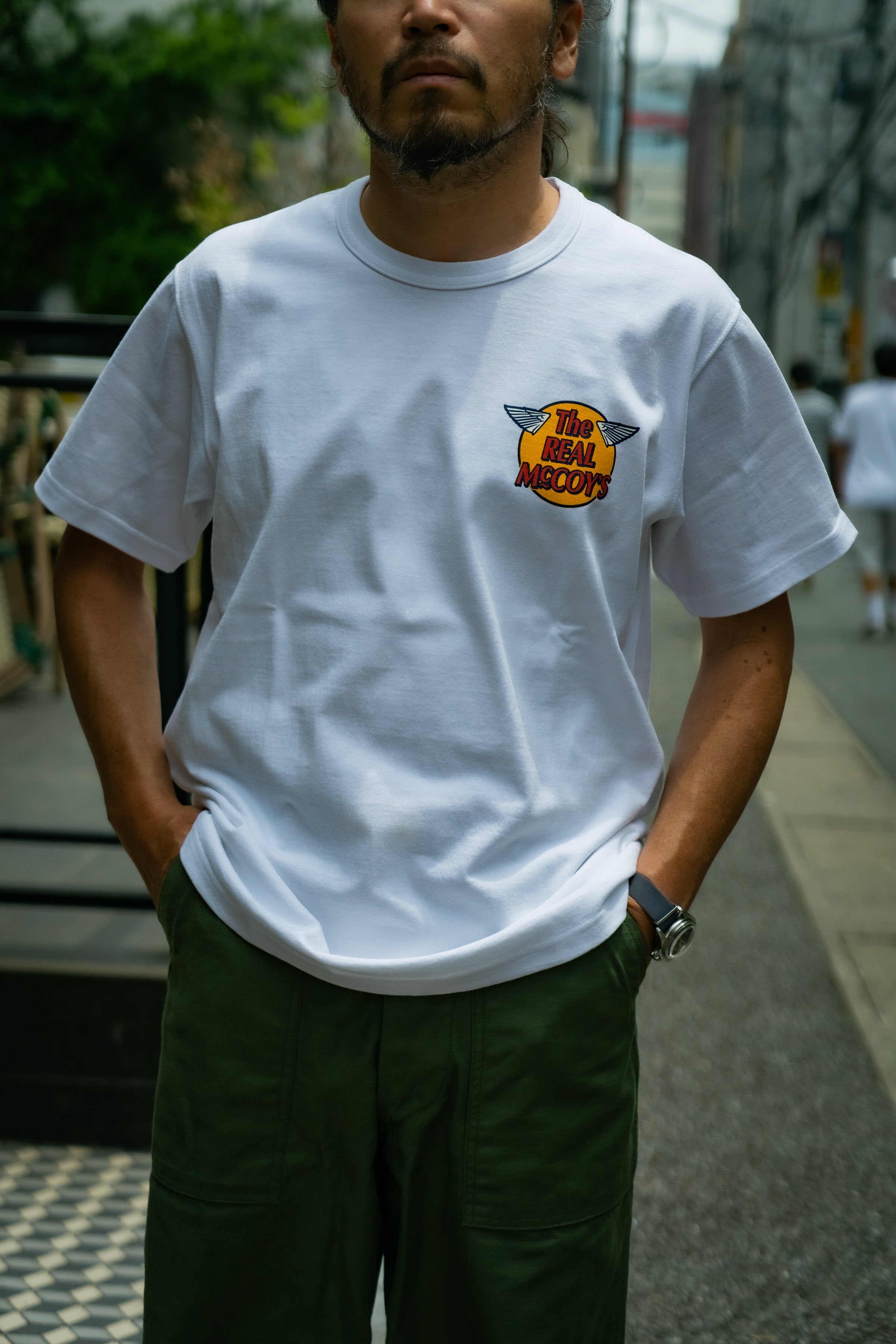 THE REAL MCCOY'S LOGO TEE S/S - WHITE