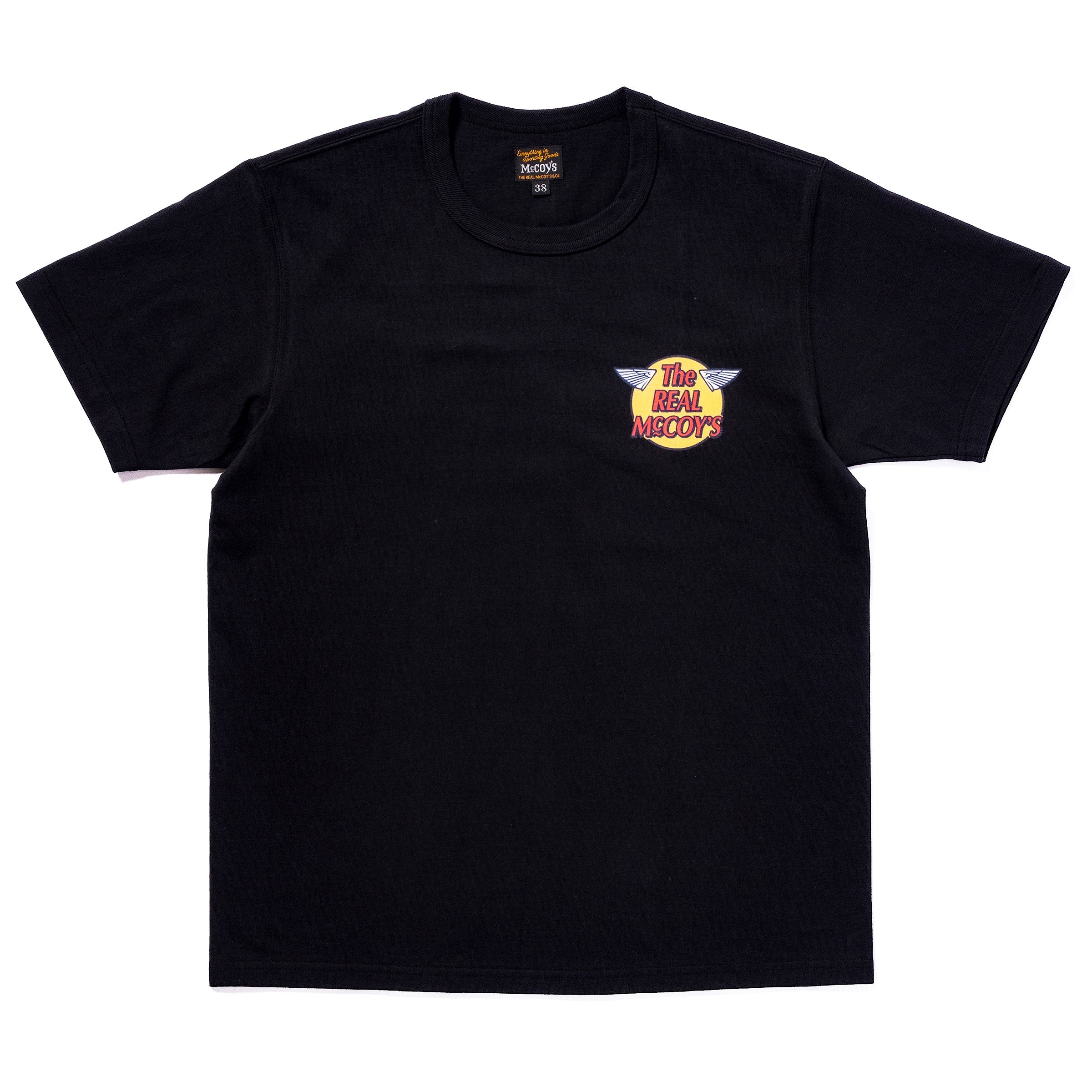 THE REAL MCCOY'S LOGO TEE S/S - BLACK