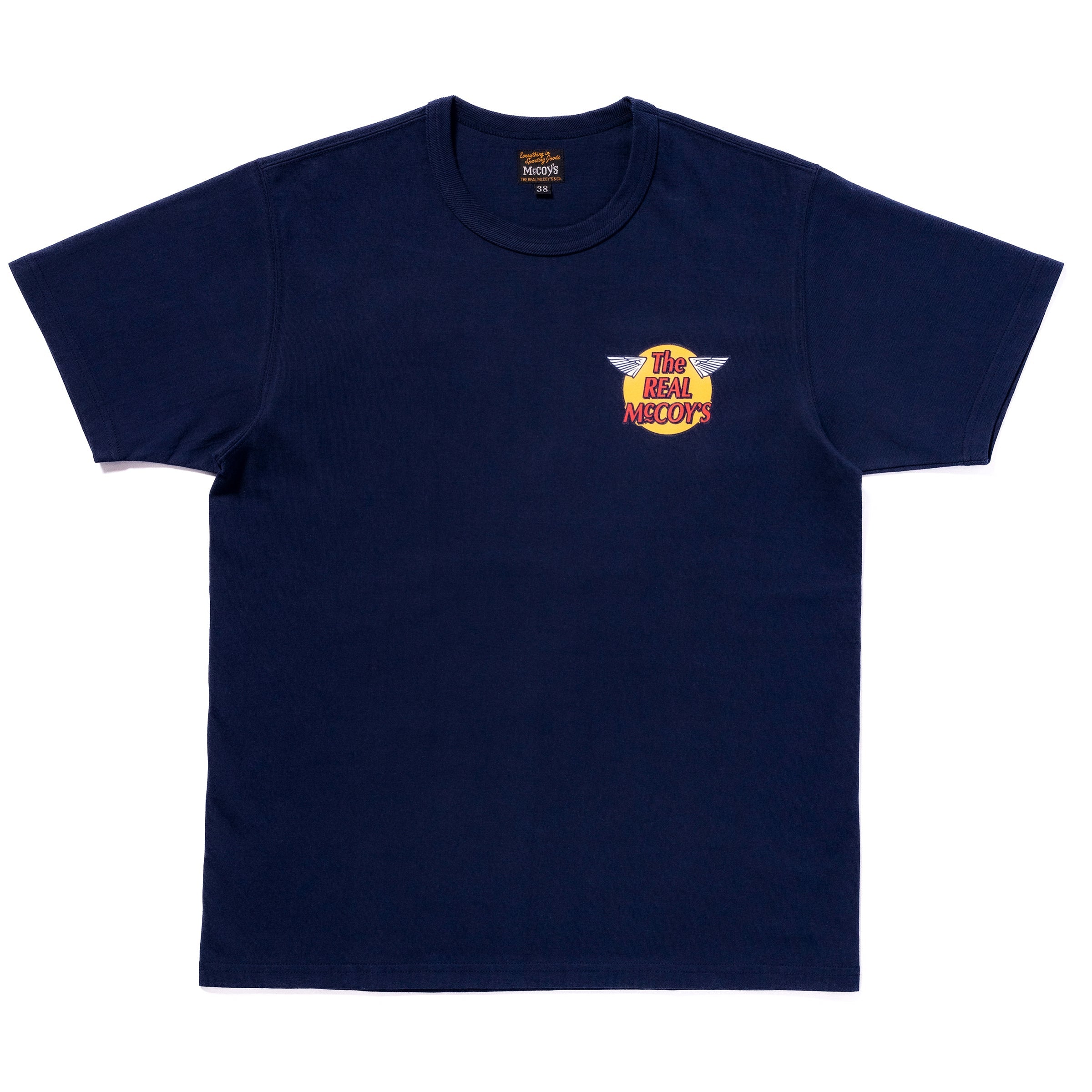 THE REAL MCCOY'S LOGO TEE S/S - NAVY