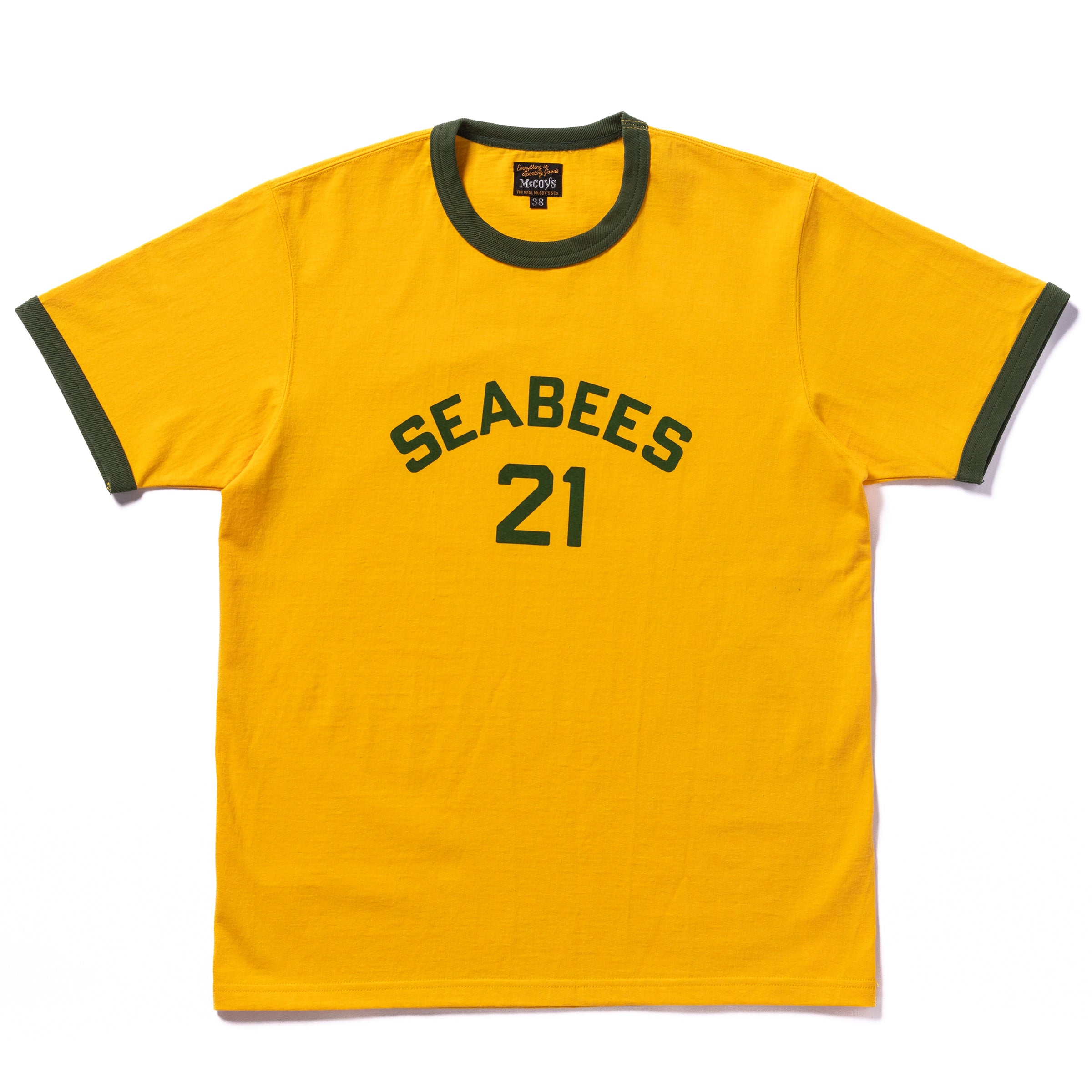 MILITARY TEE / SEABEES 21 - YELLOW/FOREST