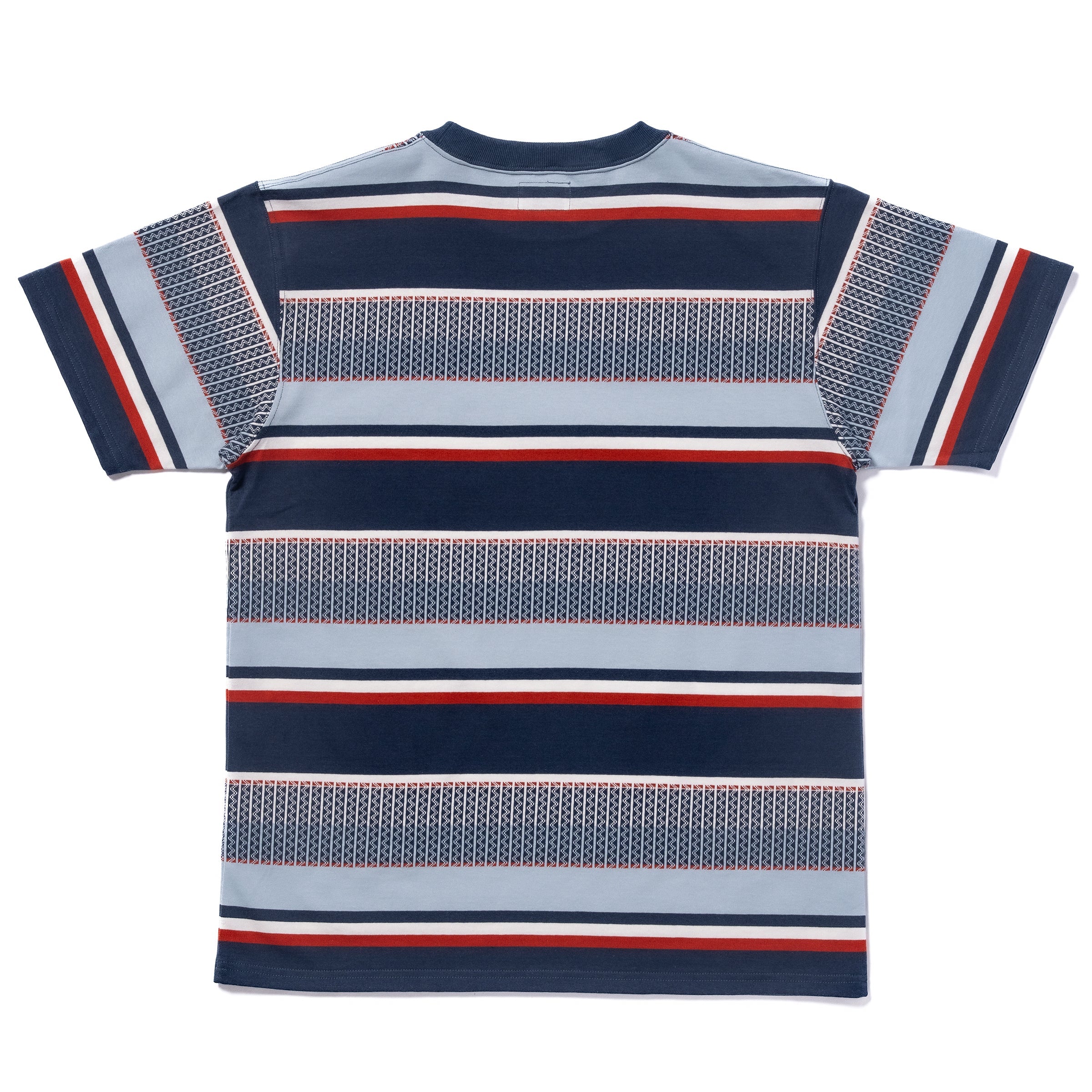 JACQUARD KNIT STRIPE TEE - NAVY