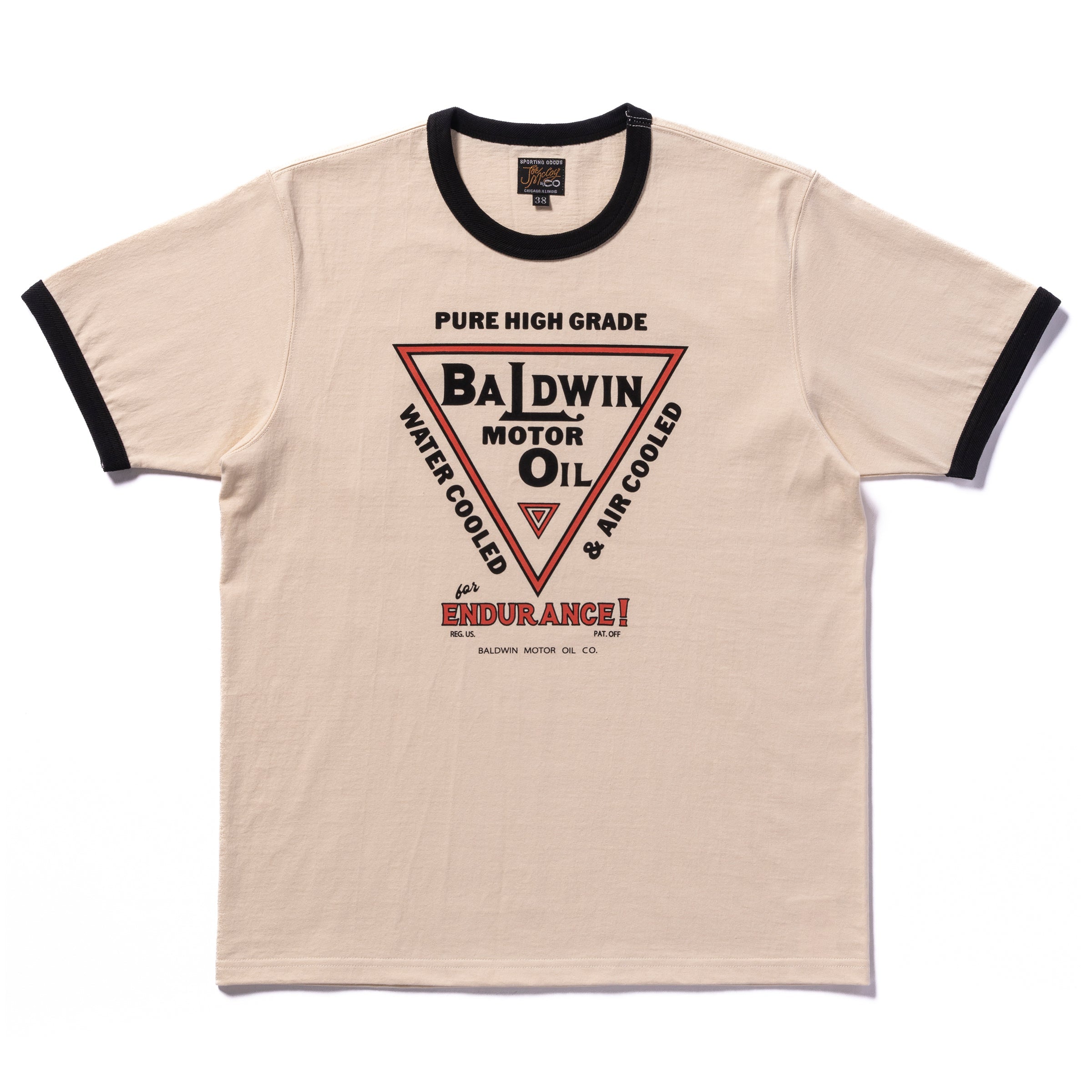 JOE MCCOY TEE / BALDWIN MOTOR OIL - ECRU/BLACK