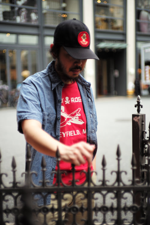 MC25003 MILITARY TEE / JOLLY ROGER KEY FIELD - CHERRY