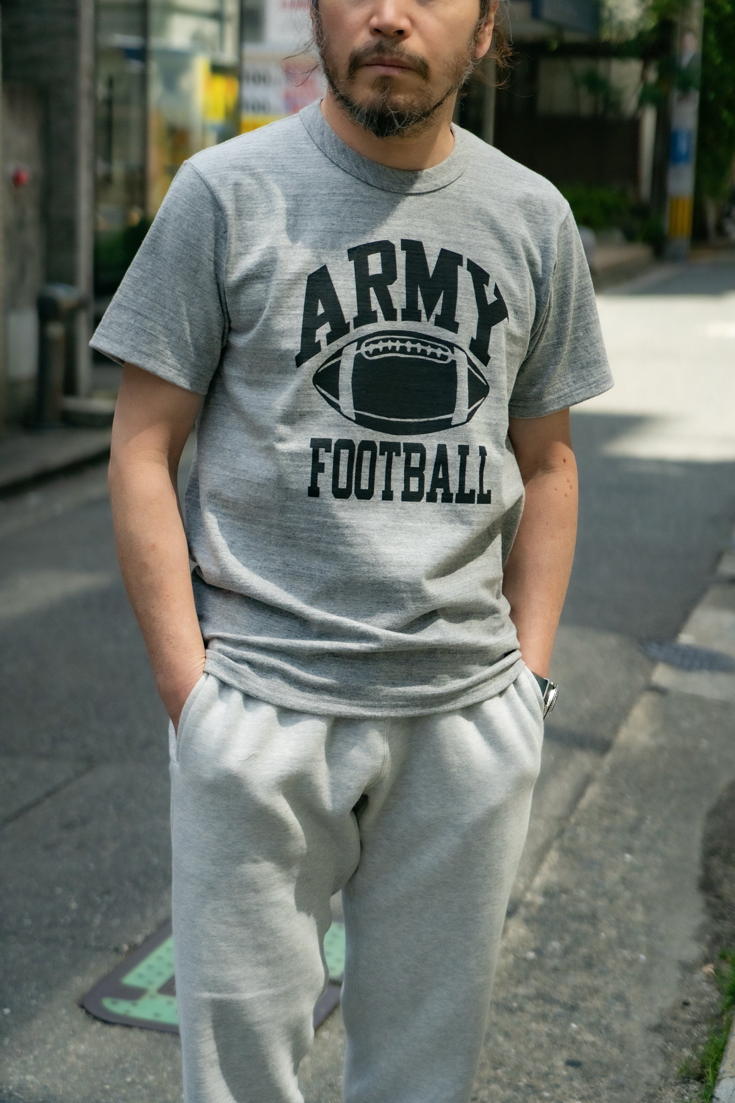 MC25009 MILITARY TEE / ARMY FOOTBALL - GRAY