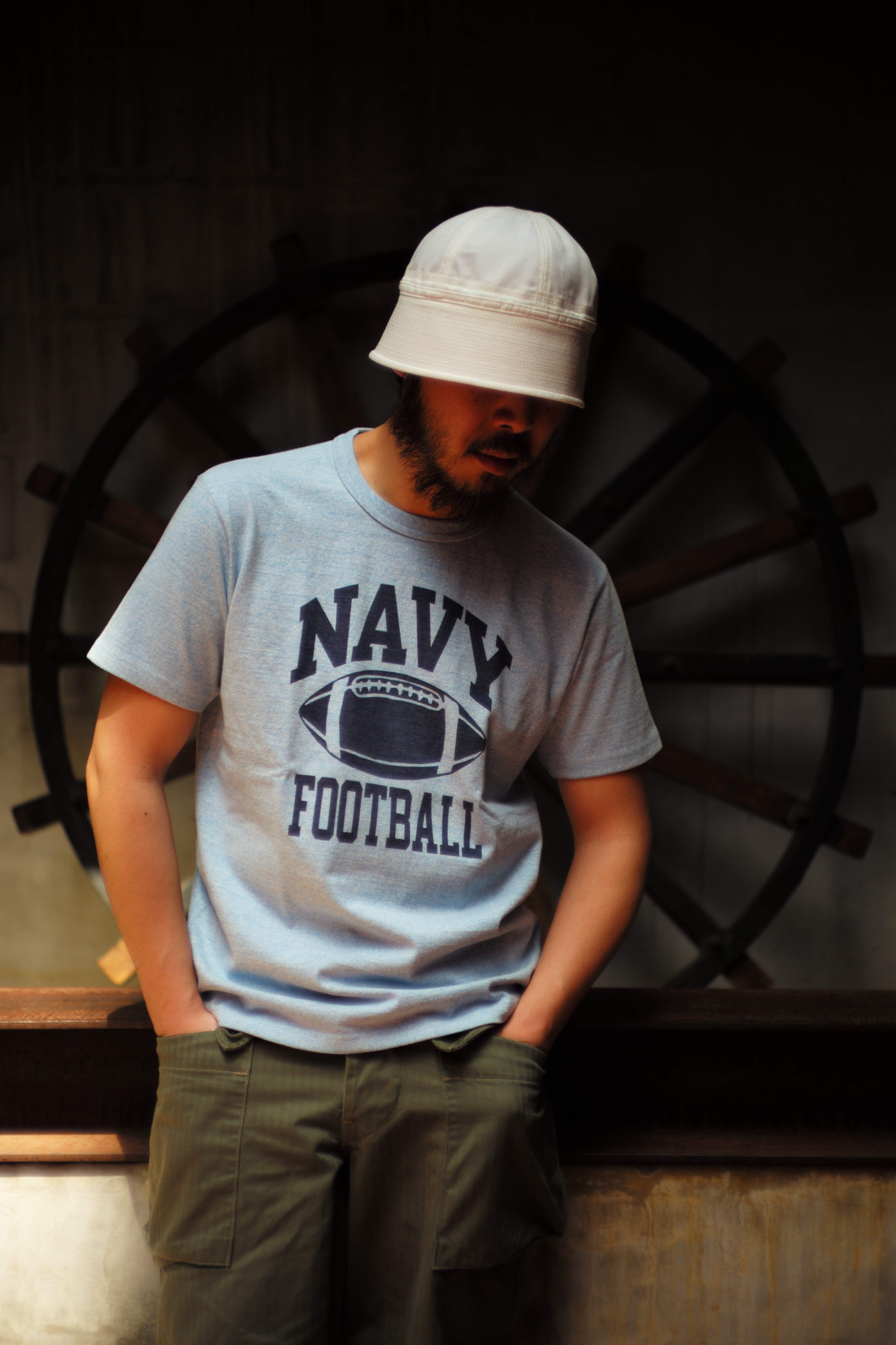 MC25010 MILITARY TEE / NAVY FOOTBALL - BLUE