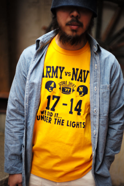 MC25011 MILITARY TEE / ARMY VS. NAVY - YELLOW
