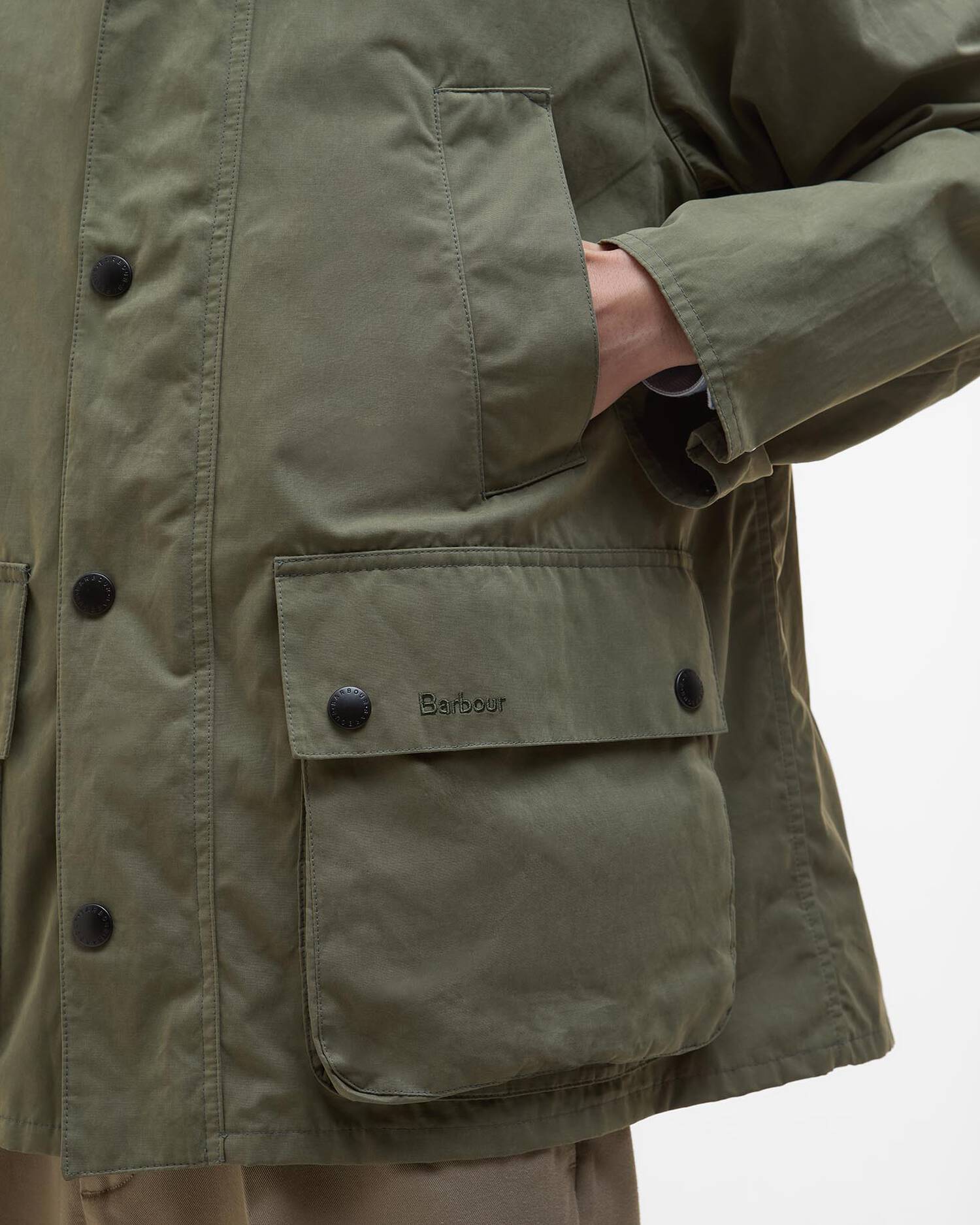 OS PEACHED BEDALE CASUAL JACKET - FERN