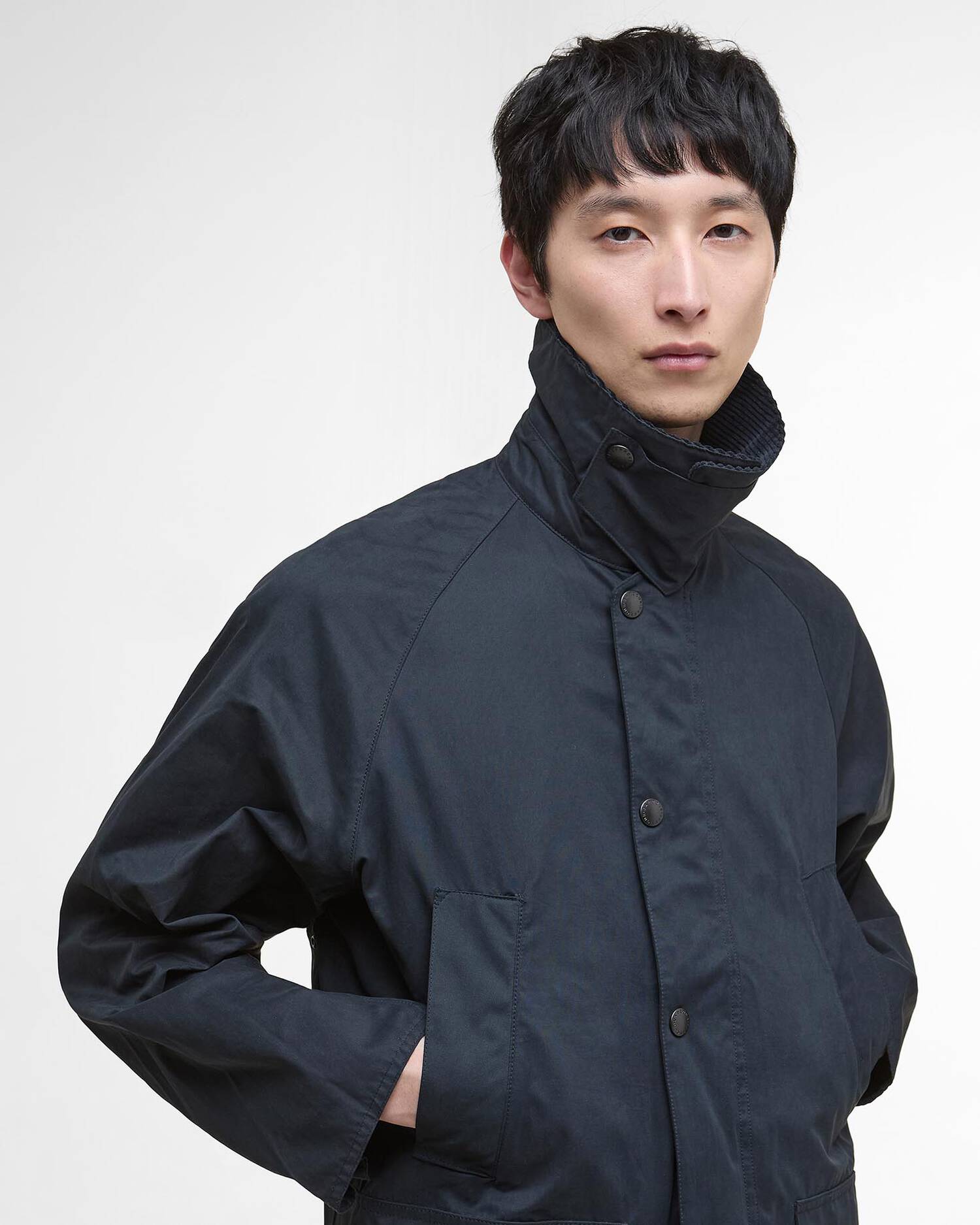 OS PEACHED BEDALE CASUAL JACKET - NAVY