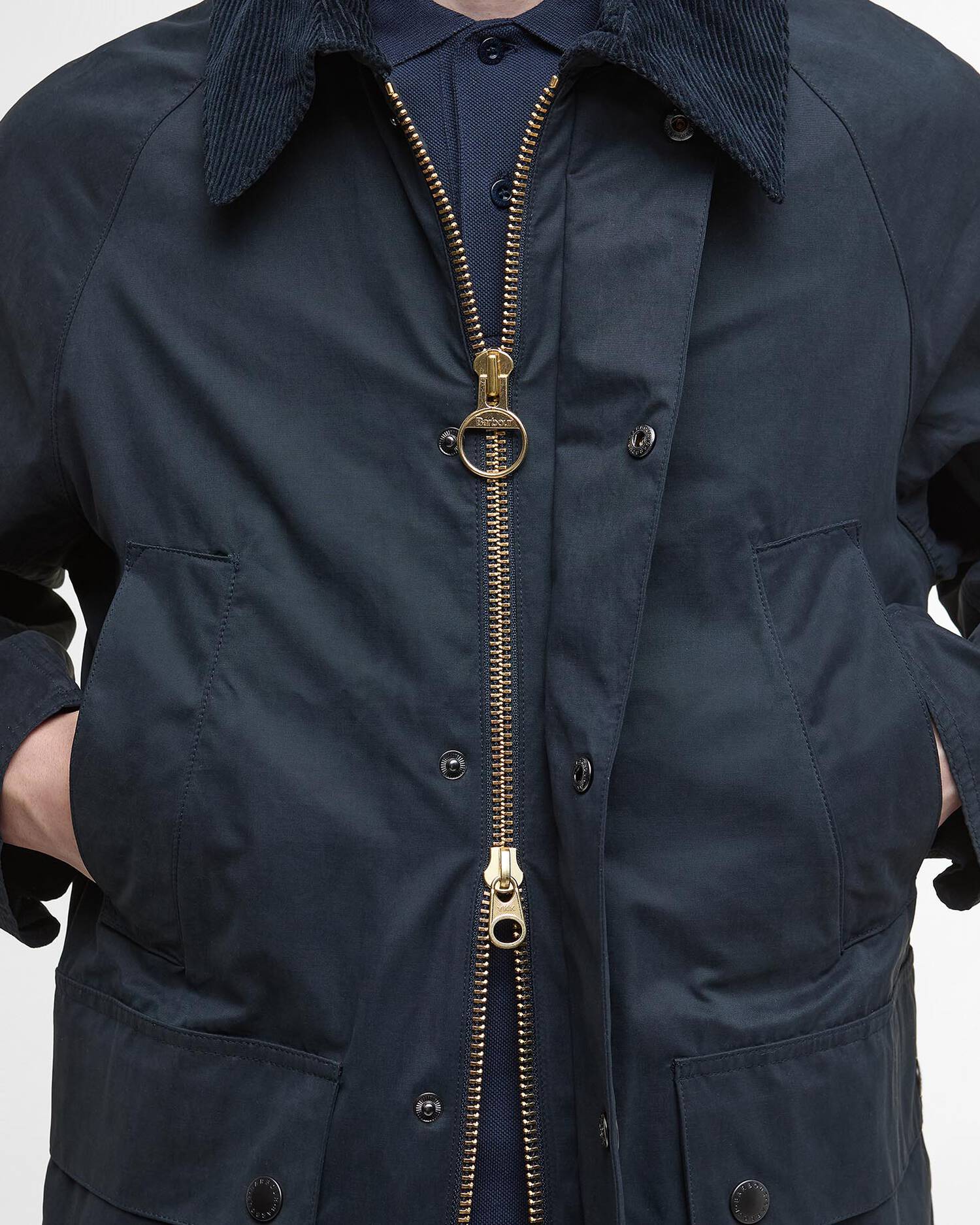 OS PEACHED BEDALE CASUAL JACKET - NAVY