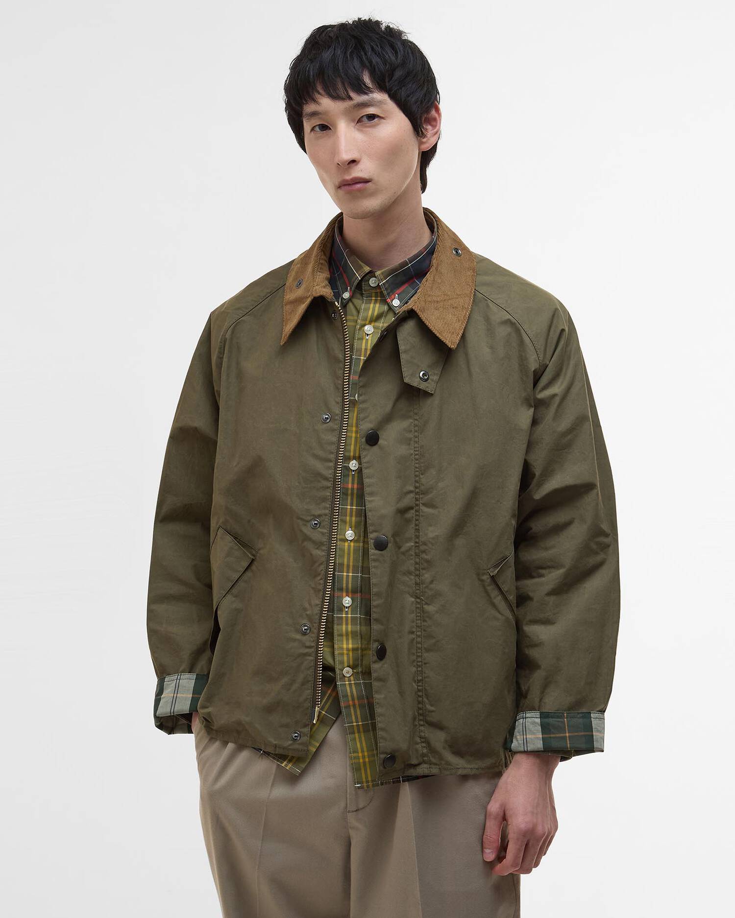 COTTON CASUAL JACKET - DUSKY GREEN