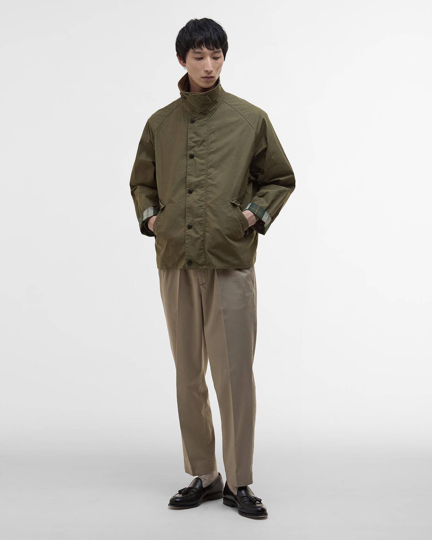 COTTON CASUAL JACKET - DUSKY GREEN