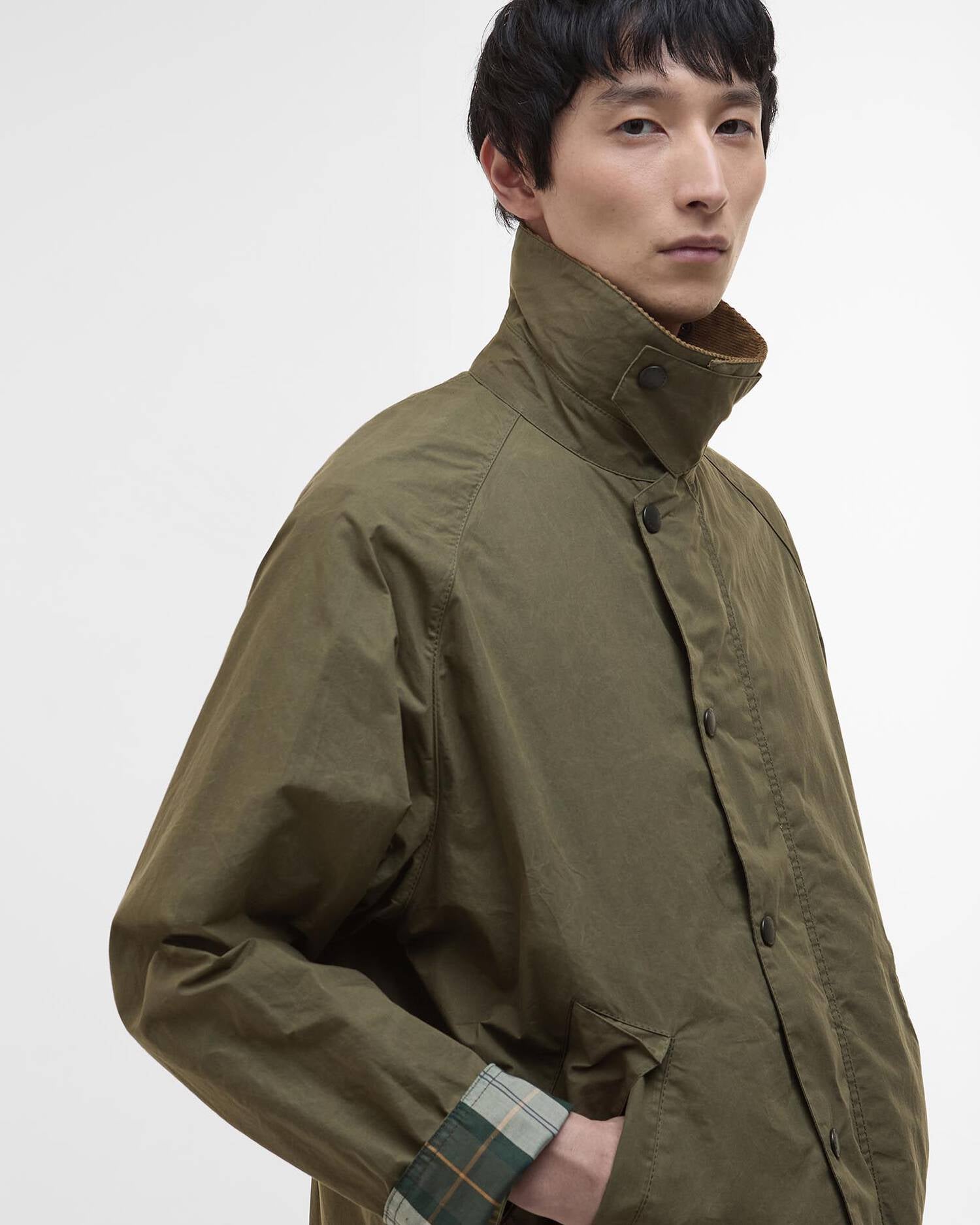 COTTON CASUAL JACKET - DUSKY GREEN