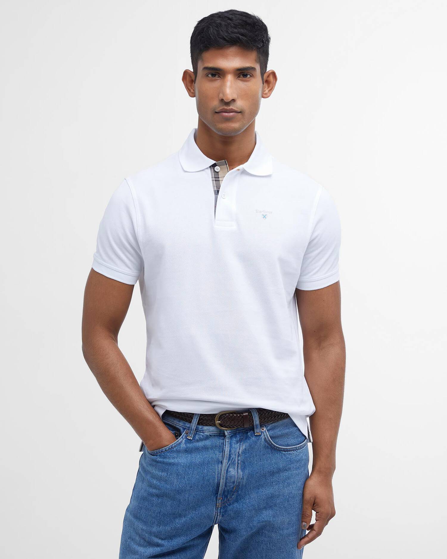 TARTAN PIQUE POLO SHIRT AF - WHITE/DRESS
