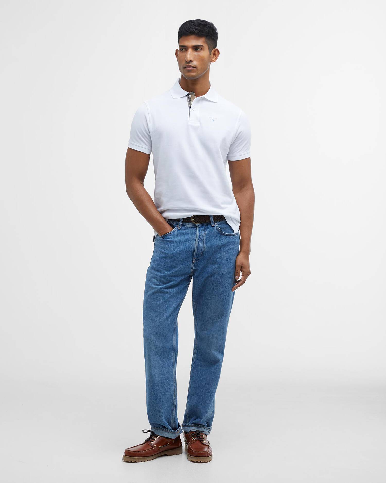 TARTAN PIQUE POLO SHIRT AF - WHITE/DRESS