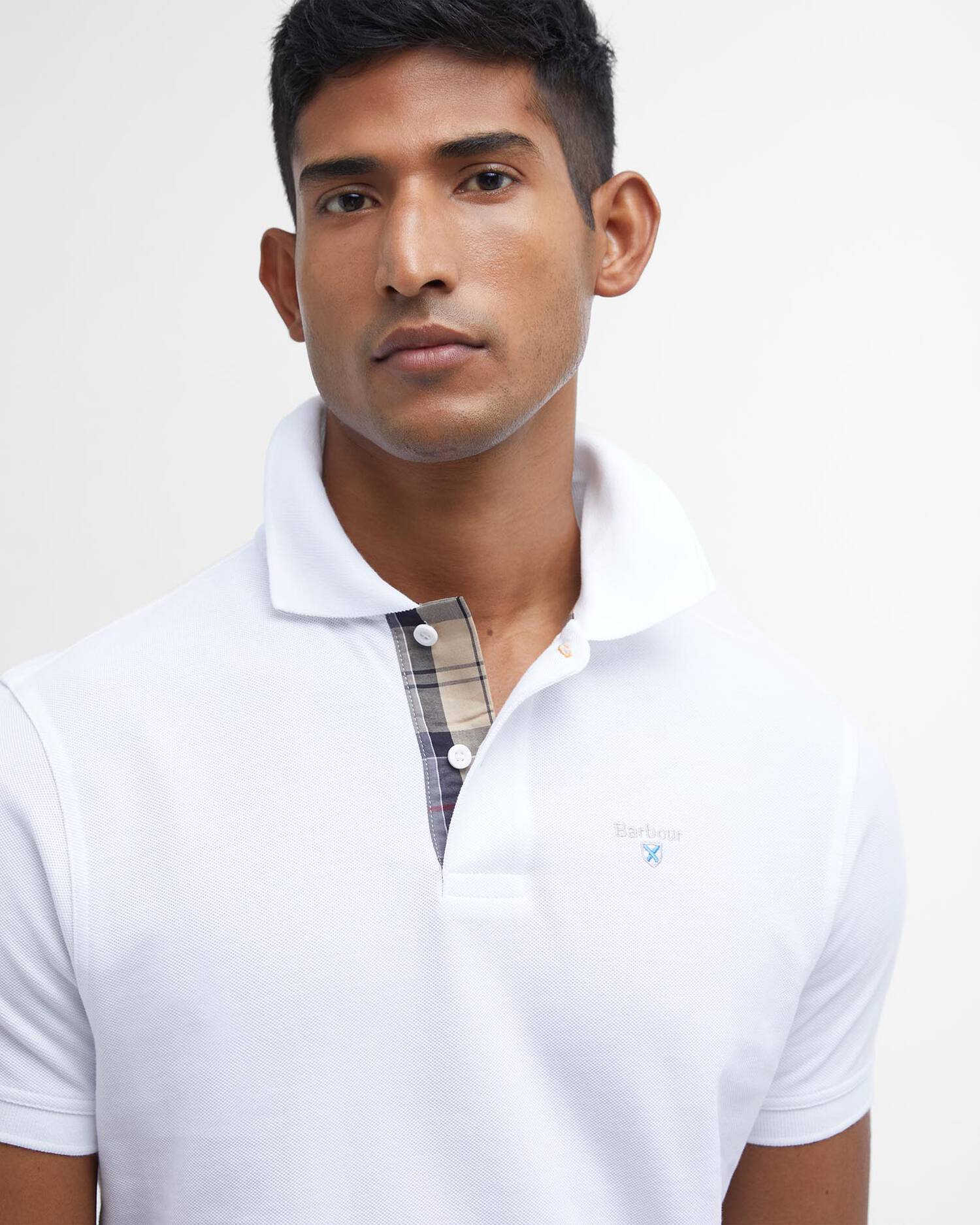 TARTAN PIQUE POLO SHIRT AF - WHITE/DRESS