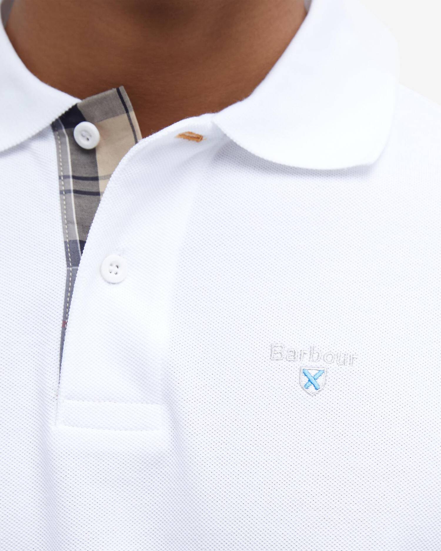 TARTAN PIQUE POLO SHIRT AF - WHITE/DRESS