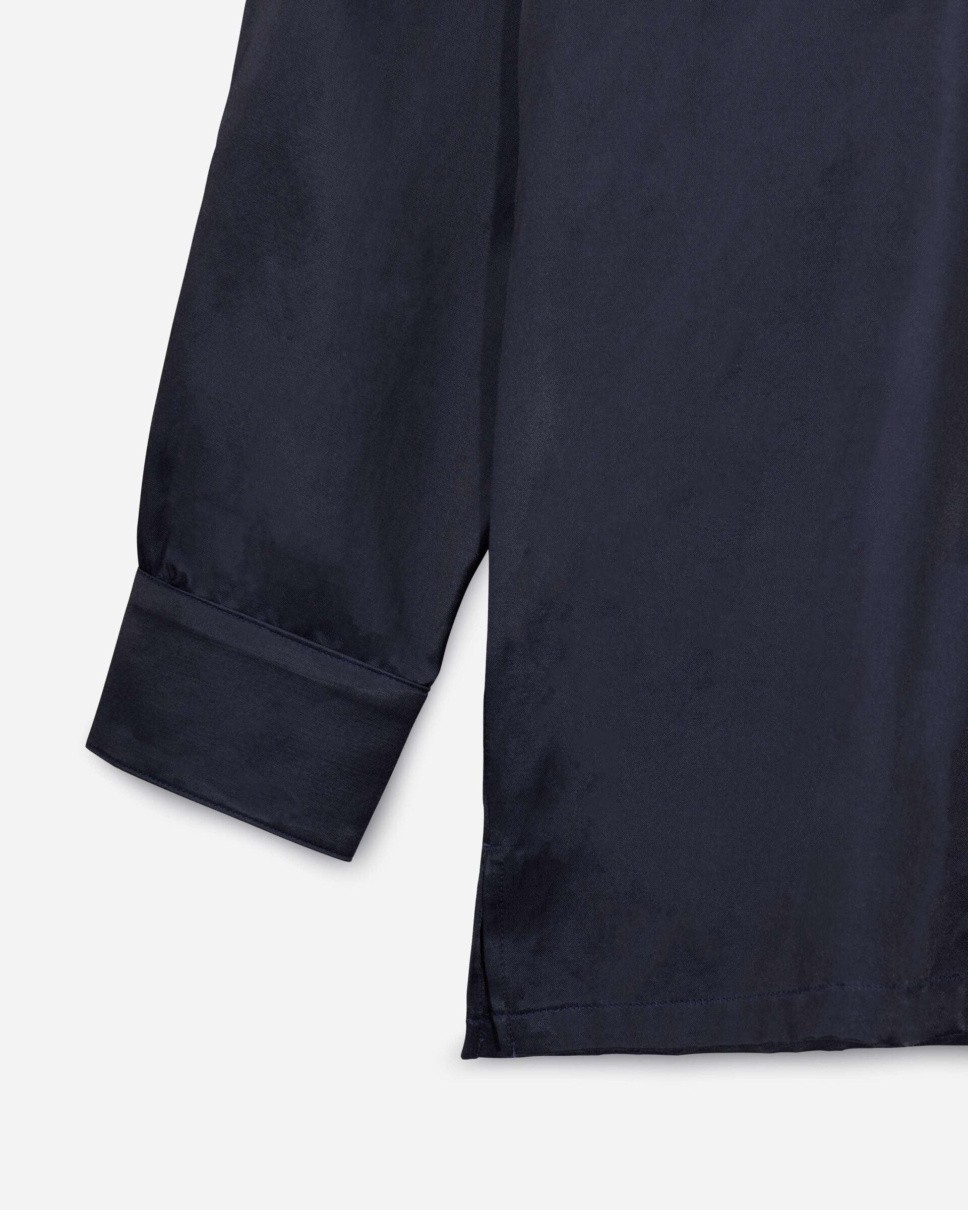 MMLS6007 SATIN SOUVENIR L/S SHIRT - NAVY
