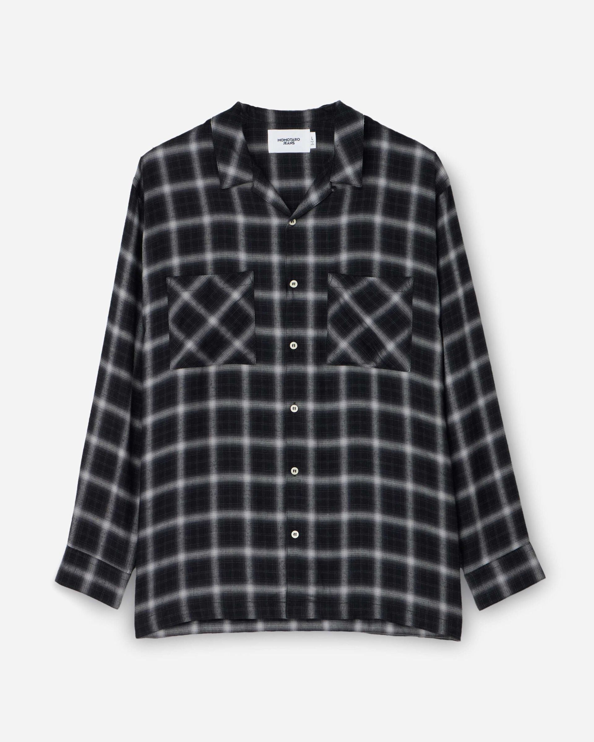 MMLS6009 RAYON CHECK L/S - NAVY