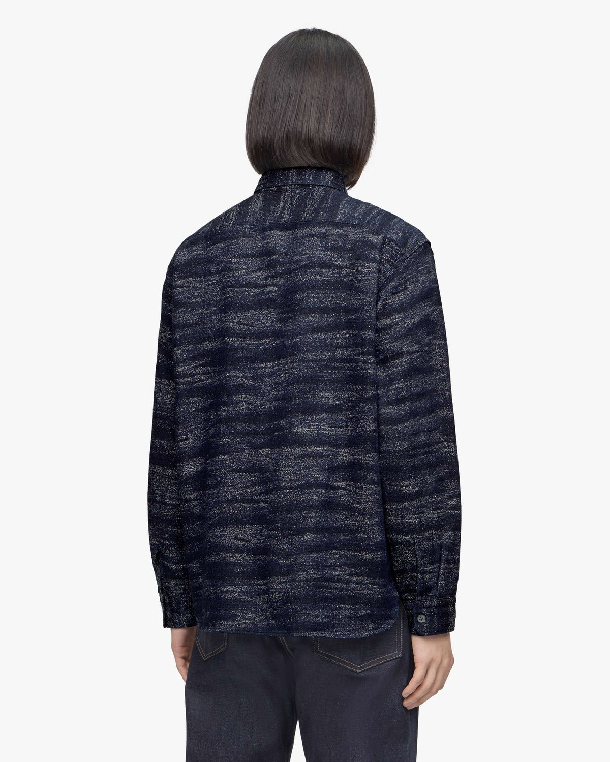 MMLS6013 JACQUARD SHIRT - INDIGO