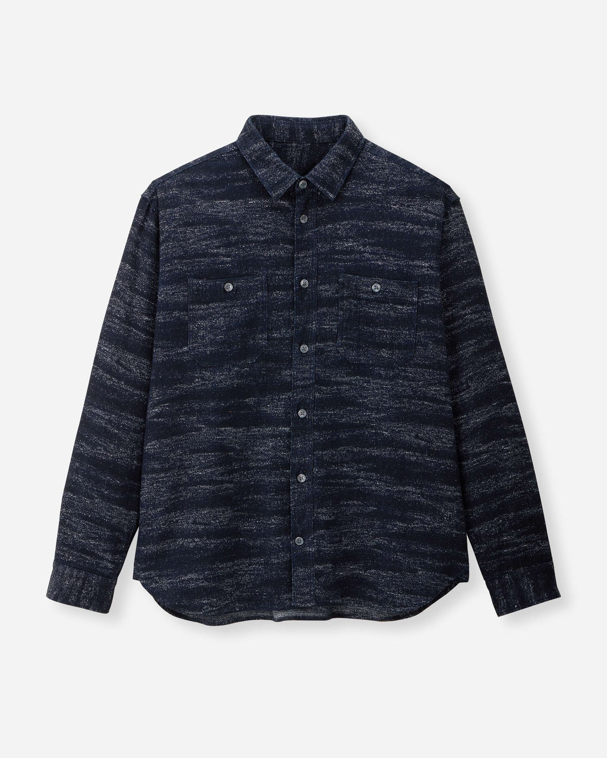 MMLS6013 JACQUARD SHIRT - INDIGO