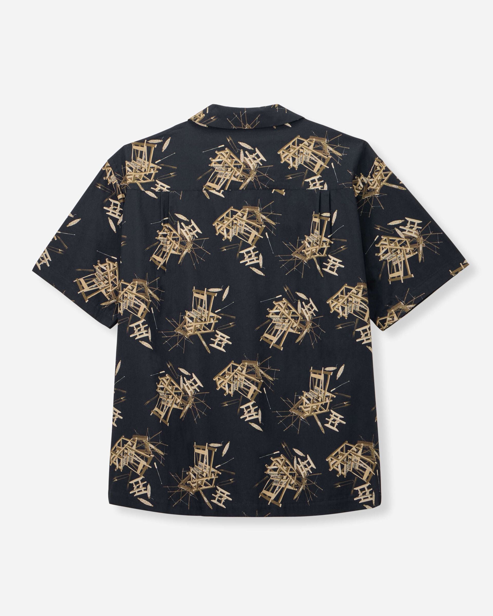 MMSS6004 COTTON/RAYON S/S SHIRT - BLACK