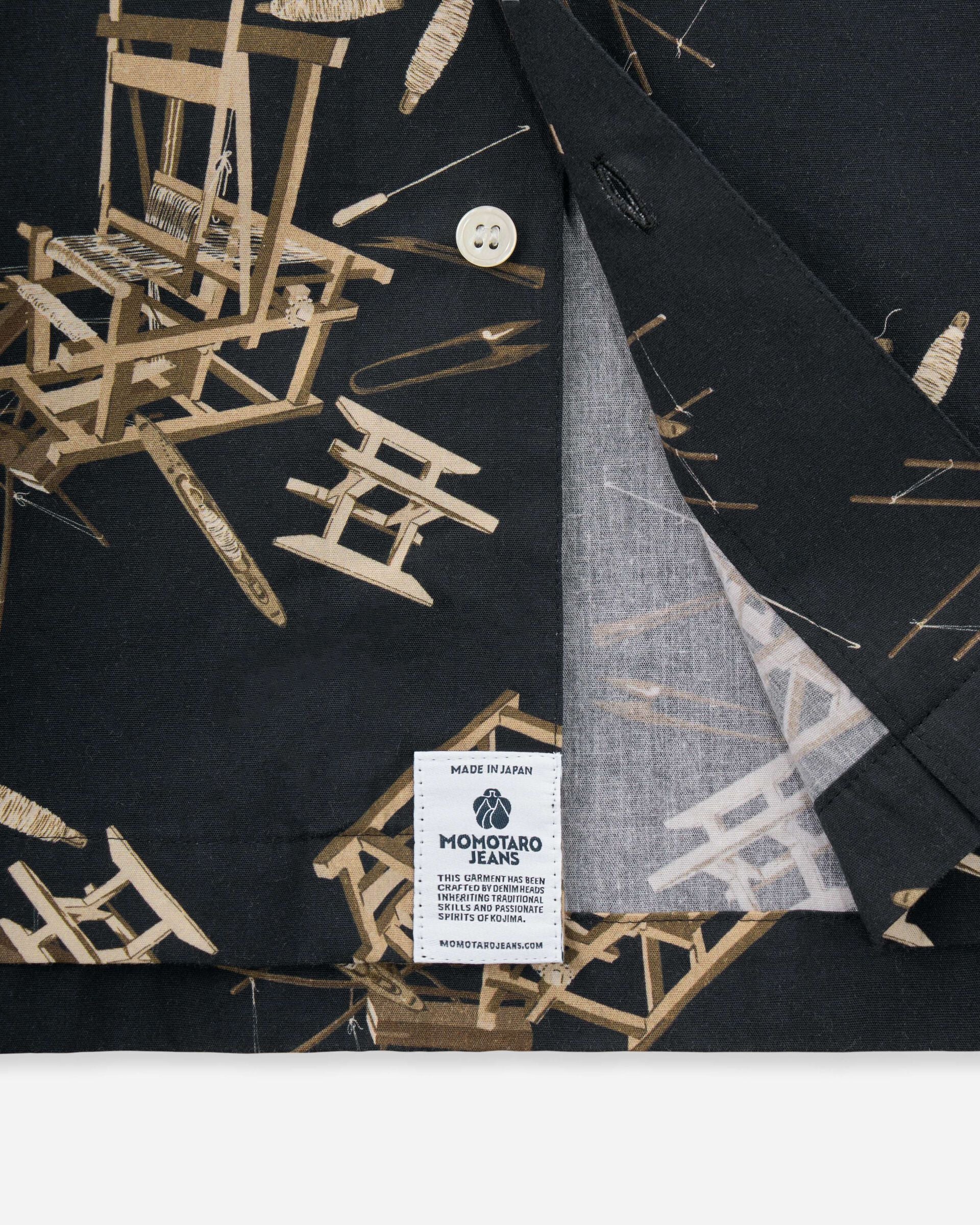 MMSS6004 COTTON/RAYON S/S SHIRT - BLACK