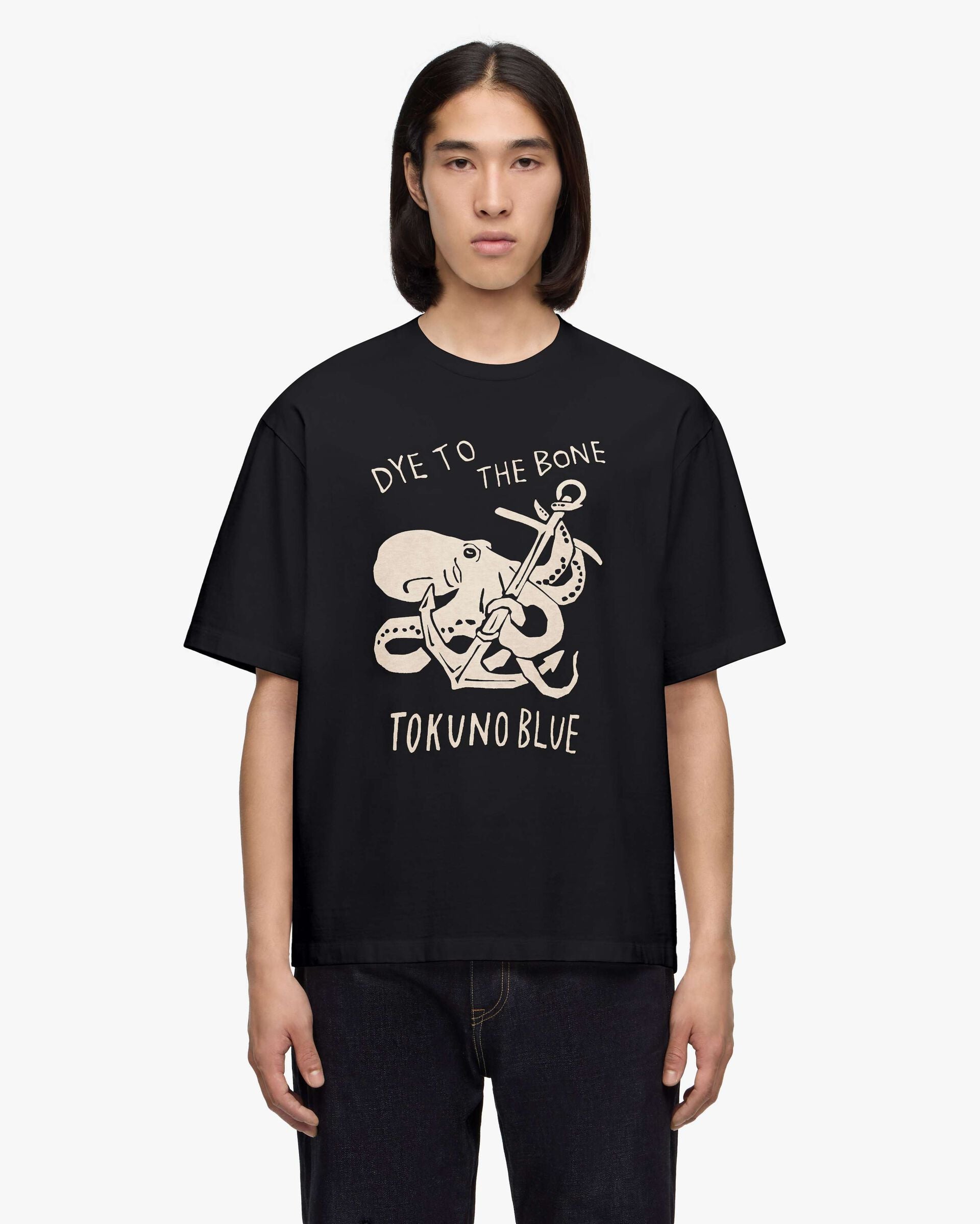 MMTS6026 ZIMBABWE COTTON S/S TEE - OCTOPUS - BLACK