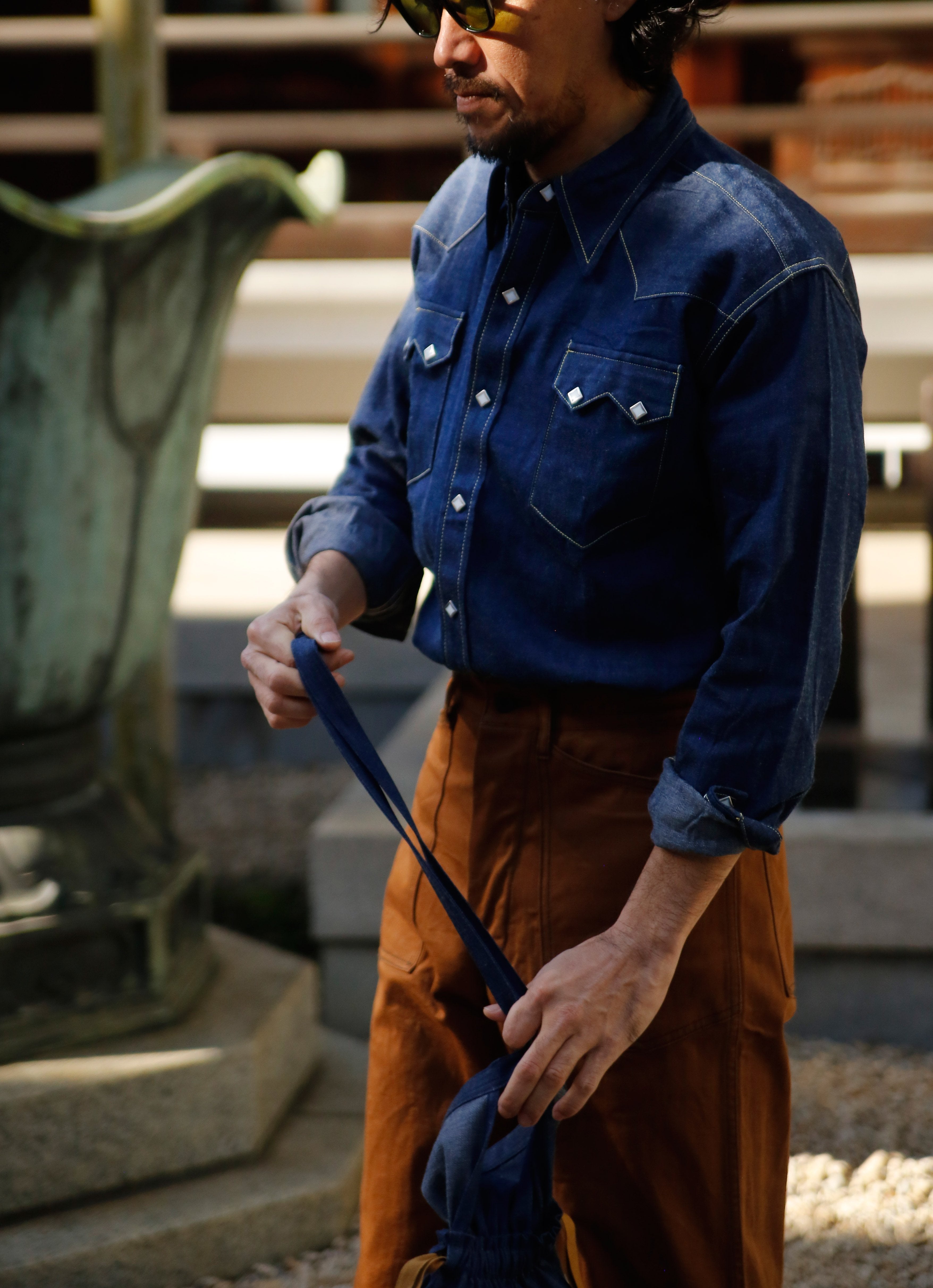 DENIM WESTERN SHIRT/SAWTOOTH - INDIGO