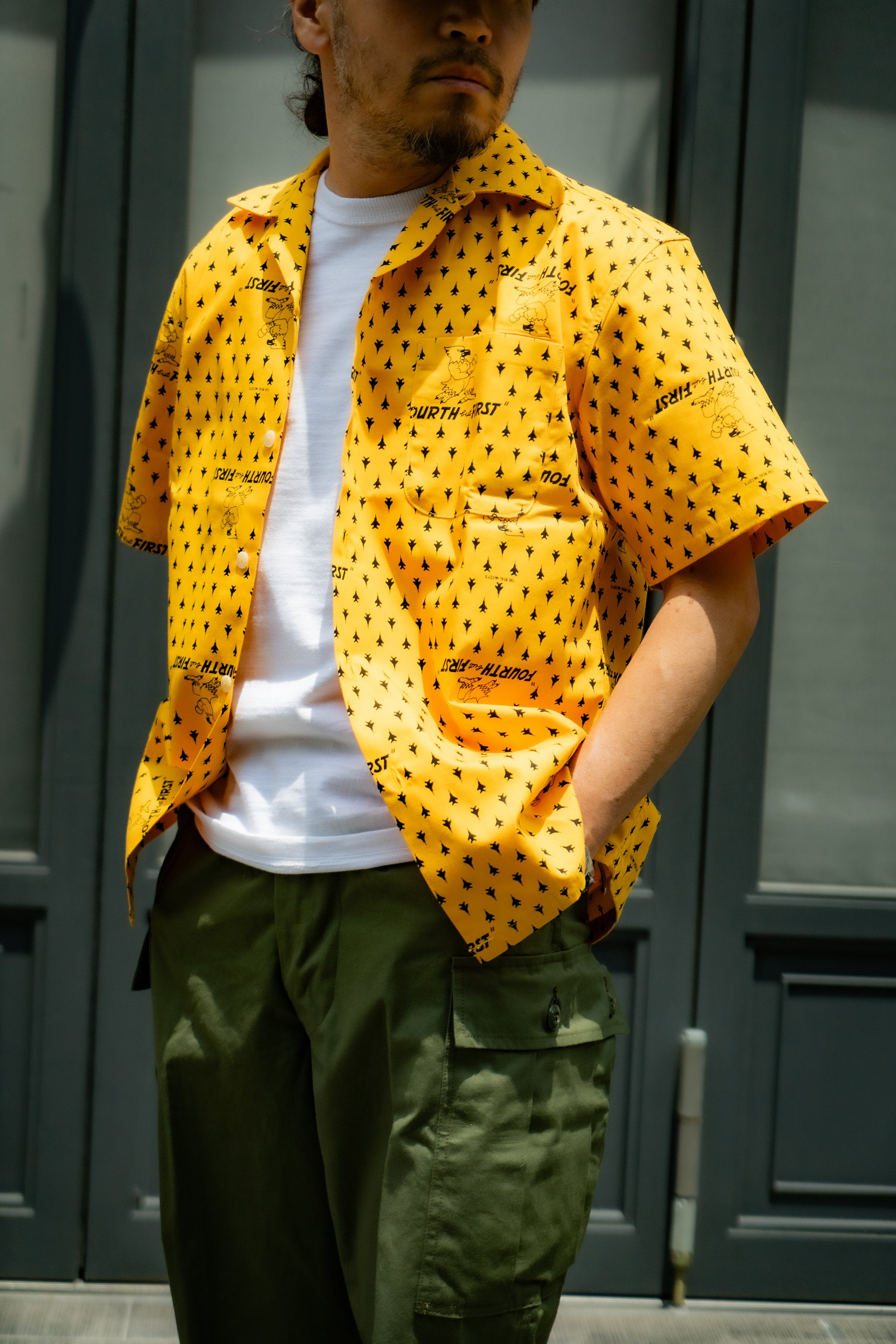 OPEN-COLLAR SHIRT / FOURTH BUT FIRST - YELLOW