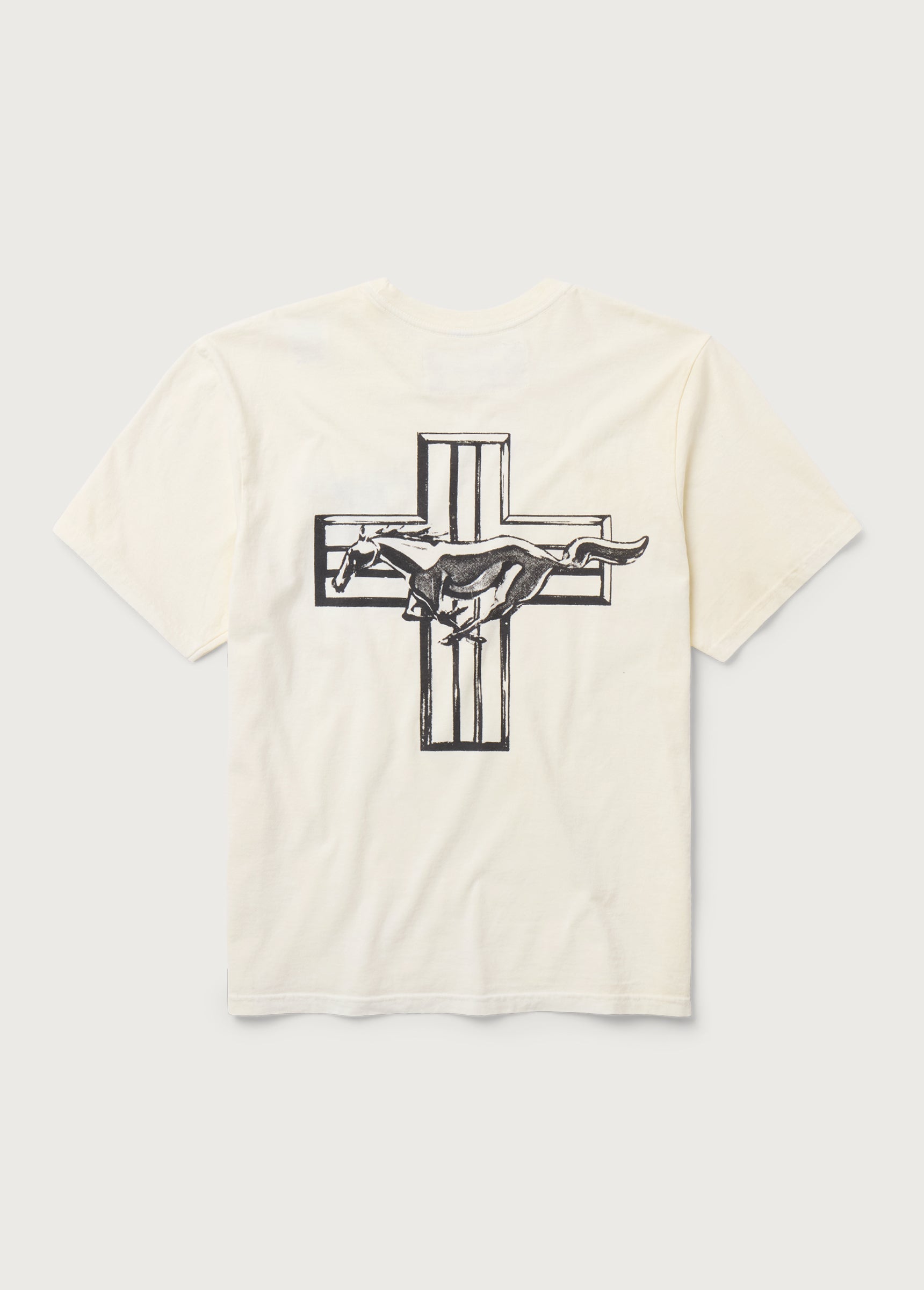 MUSTANG CROSS TEE S/S - BONE