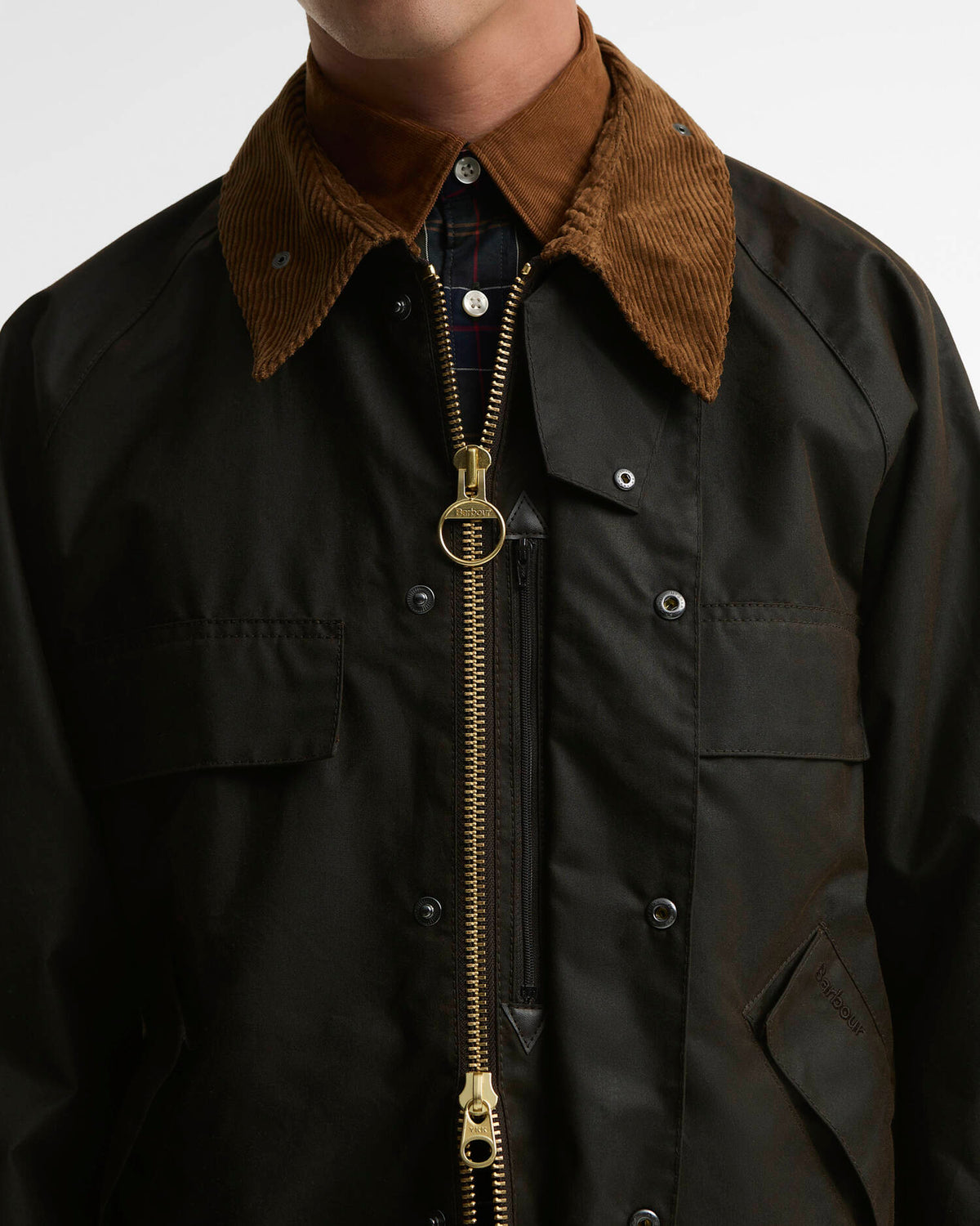 FOUR POCKET TRANSPORT WAX JACKET - DARK BROWN