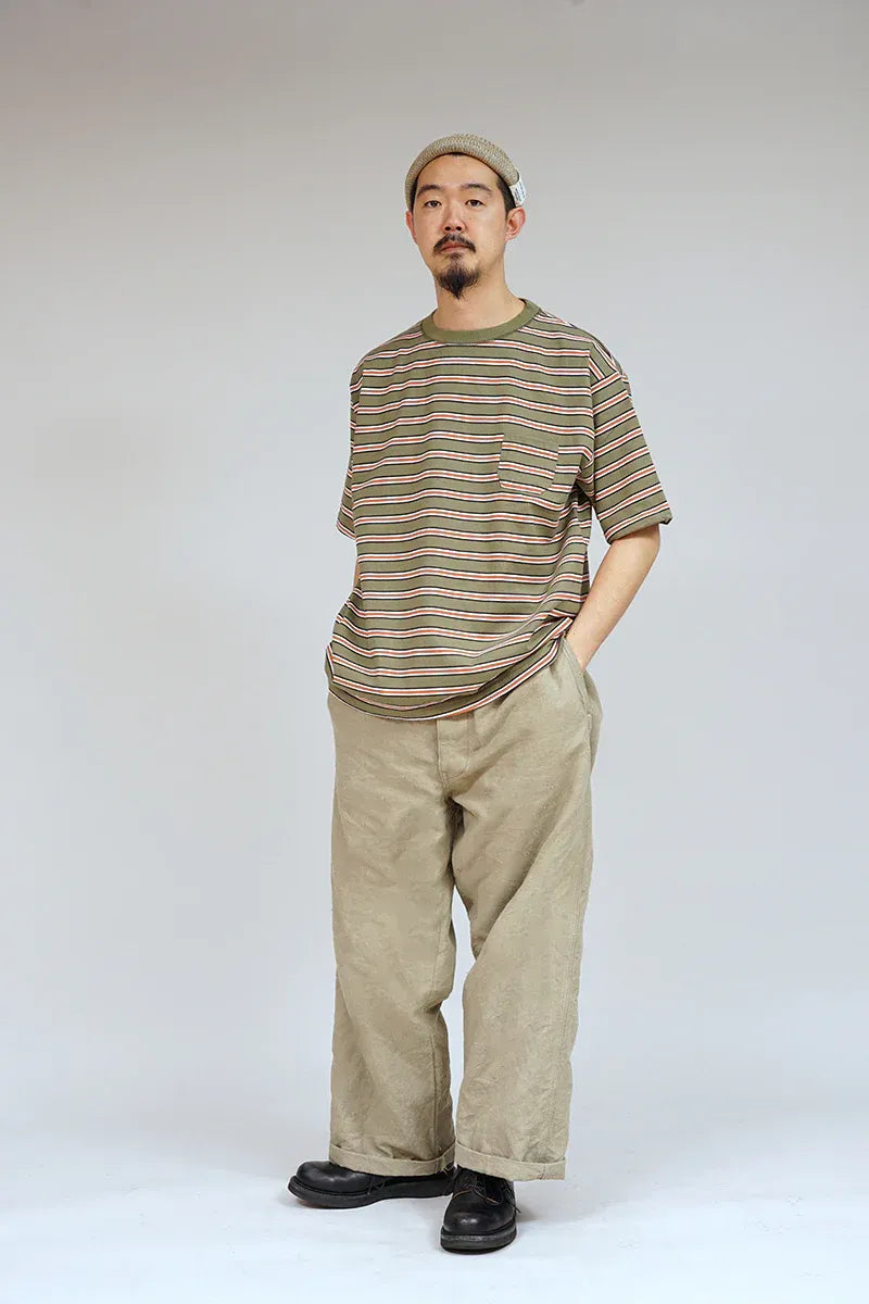 9.5oz BORDER H/S T-SHIRT - GREEN