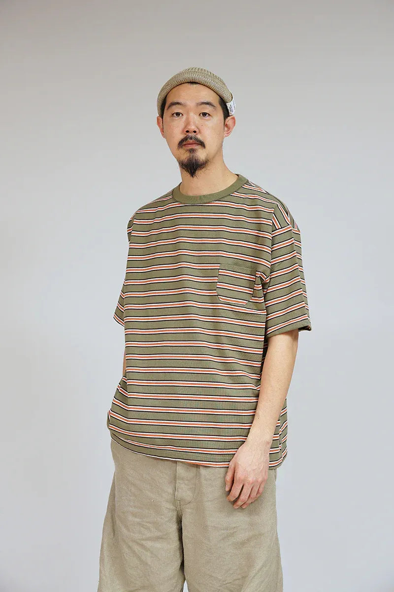 9.5oz BORDER H/S T-SHIRT - GREEN