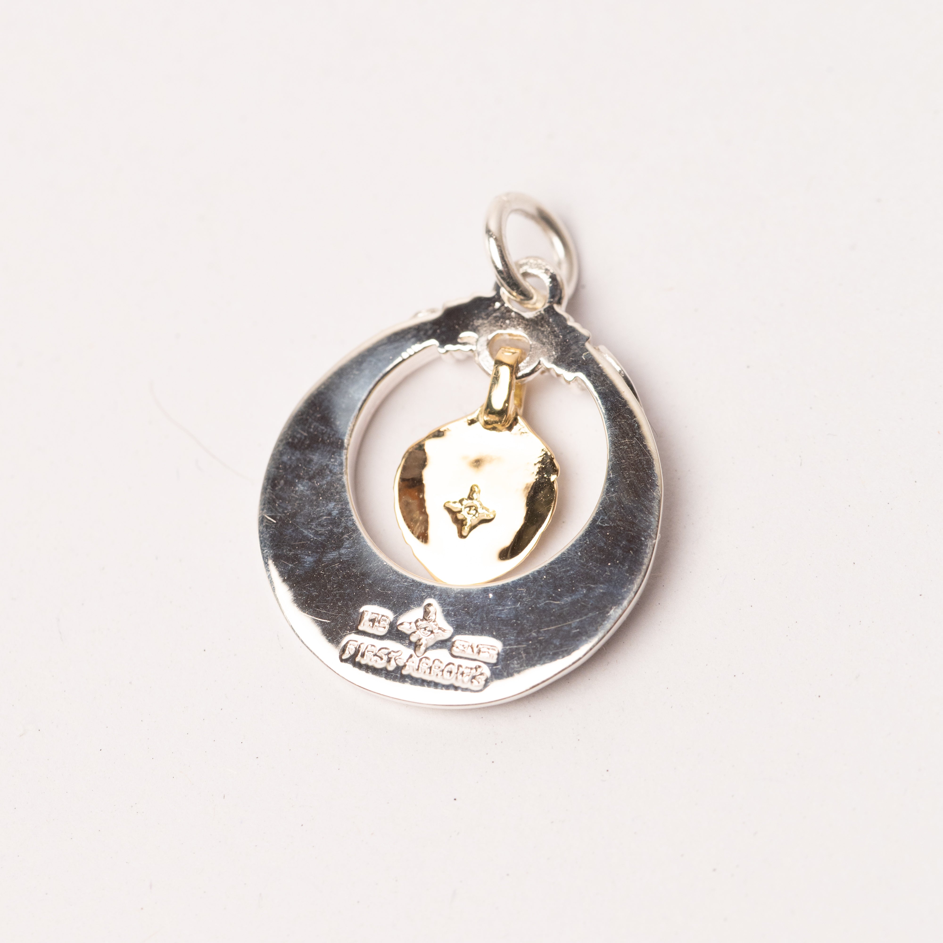 P-564 K18 heart feather metal with hole (S)