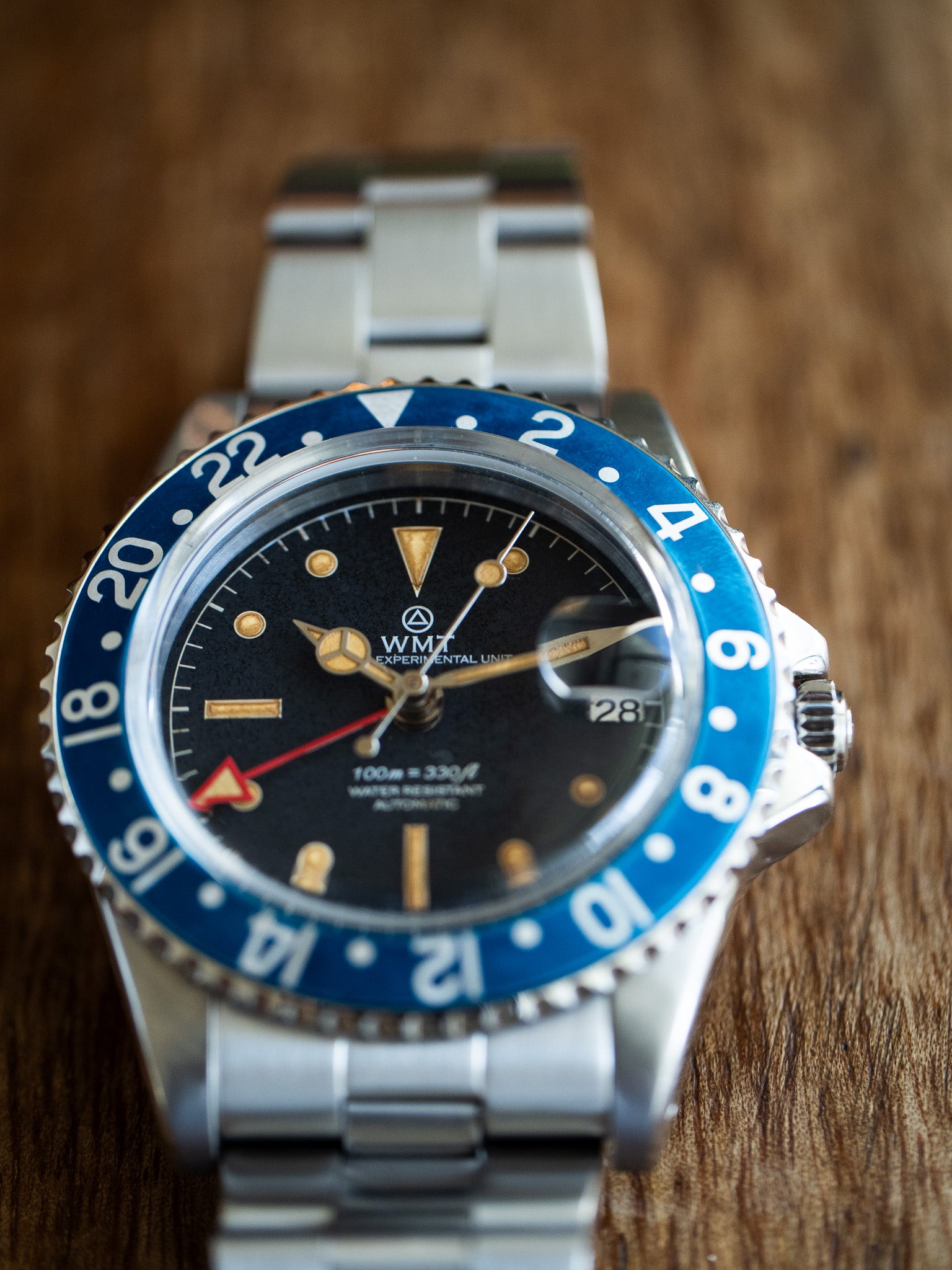Sanford MKII - Interchangeable Bezel / Fuchsia & BlueBerry Bezel / Aged Edition / Metal Bracelet + Leather Strap Set
