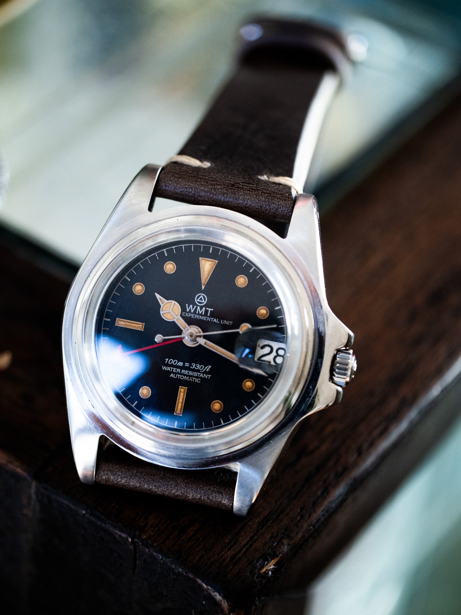 Sanford MKII - Interchangeable Bezel / Fuchsia & BlueBerry Bezel / Aged Edition / Metal Bracelet + Leather Strap Set
