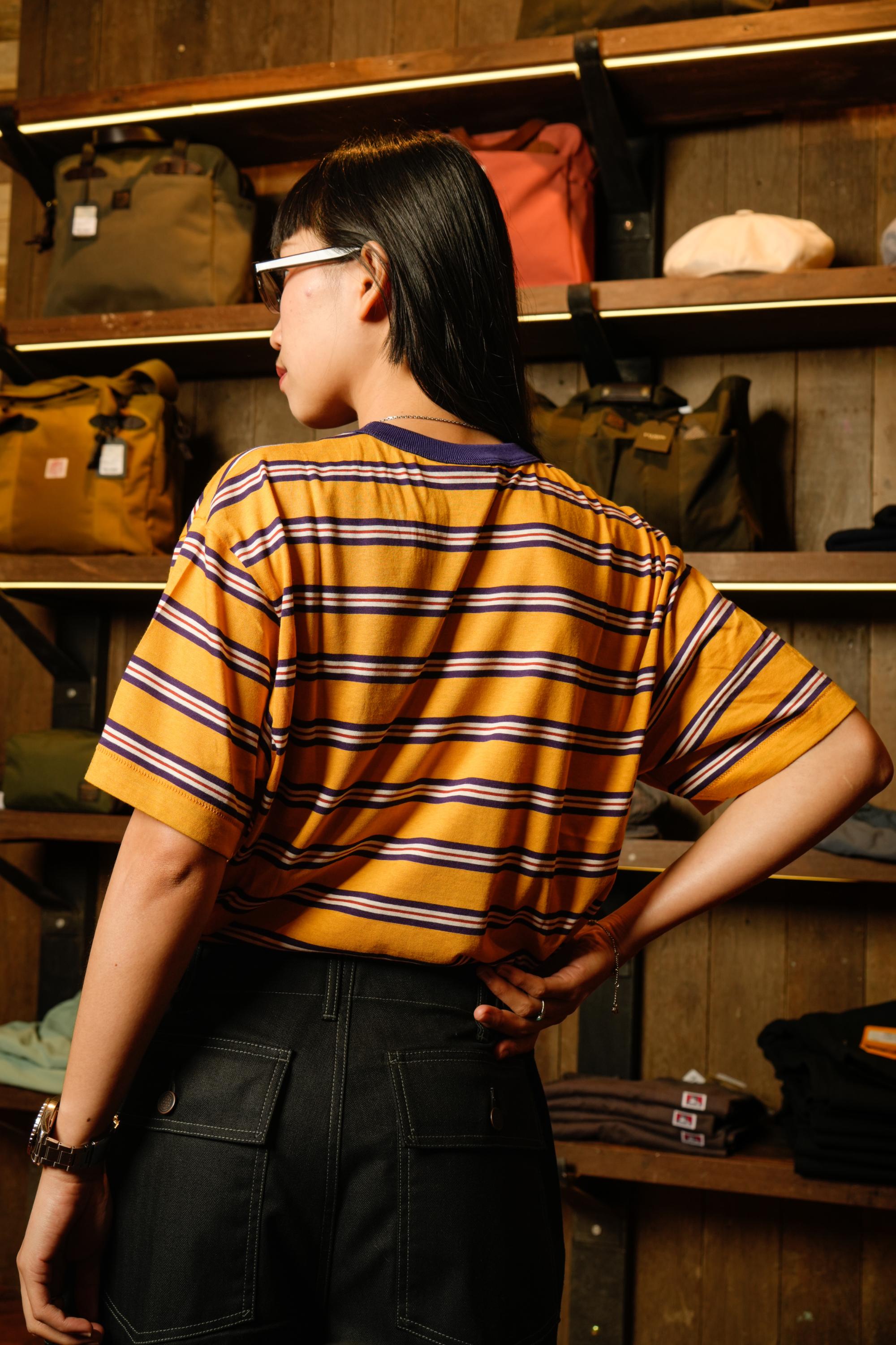RODDER STRIPE TEE S/S - YELLOW